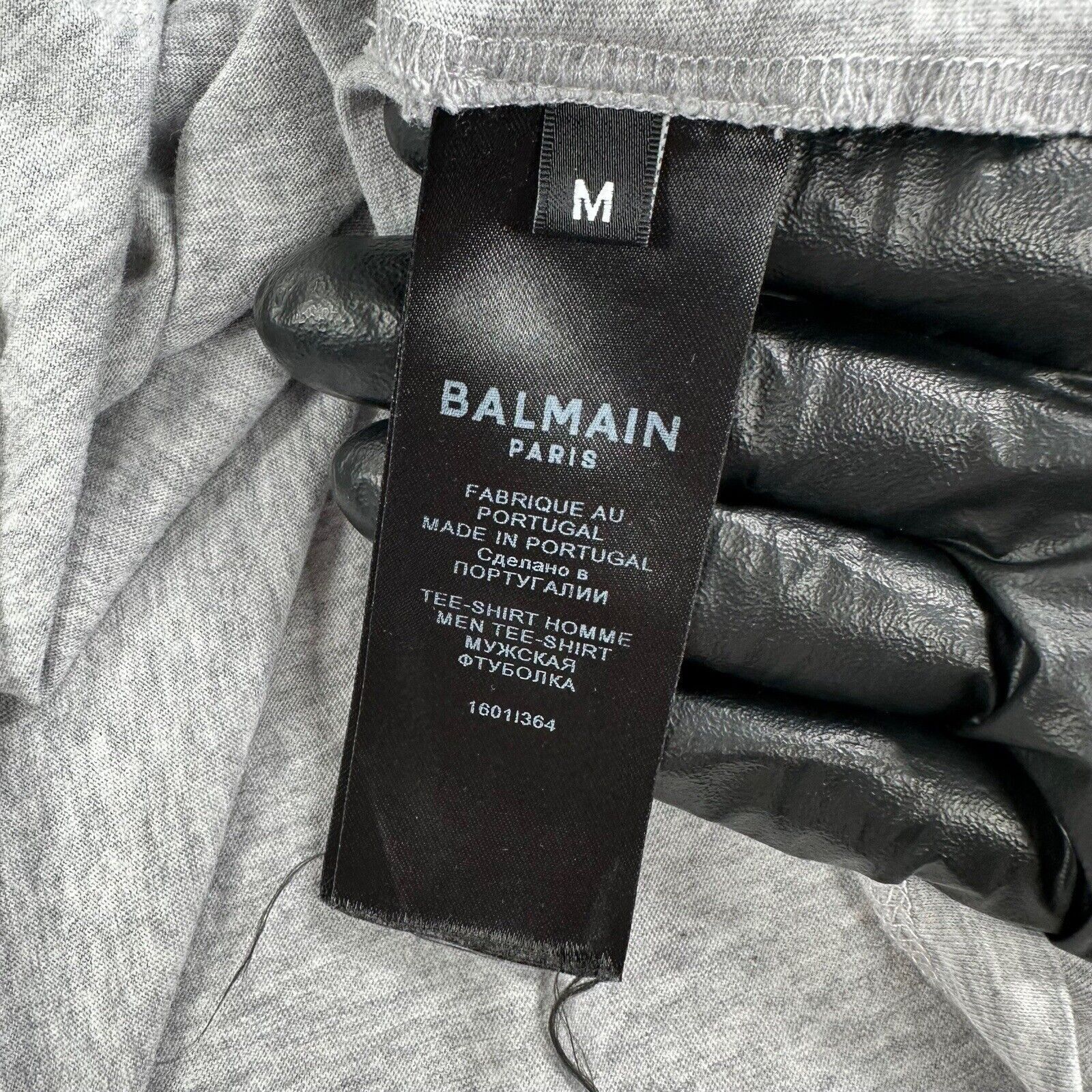 Balmain Balmain Size M T-Shirt Grey 3D Illusion Block Logo Tee Size US M / EU 48-50 / 2 - 4 Thumbnail