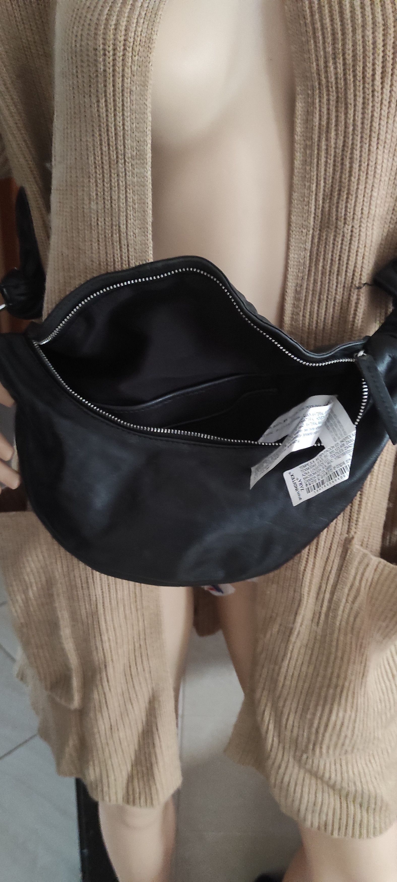 Leather × Zara Zara Sheep Leather Hobo Soft Skin Shoulder Bag Black Size ONE SIZE - 17 Thumbnail