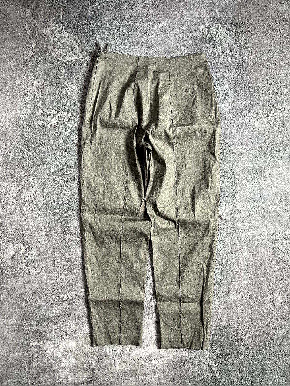 Annette Gortz Vintage Annette Gortz Linen Pants Sz 38 Khaki Green Tapered Size 26" / US 2 / IT 38 - 4 Thumbnail