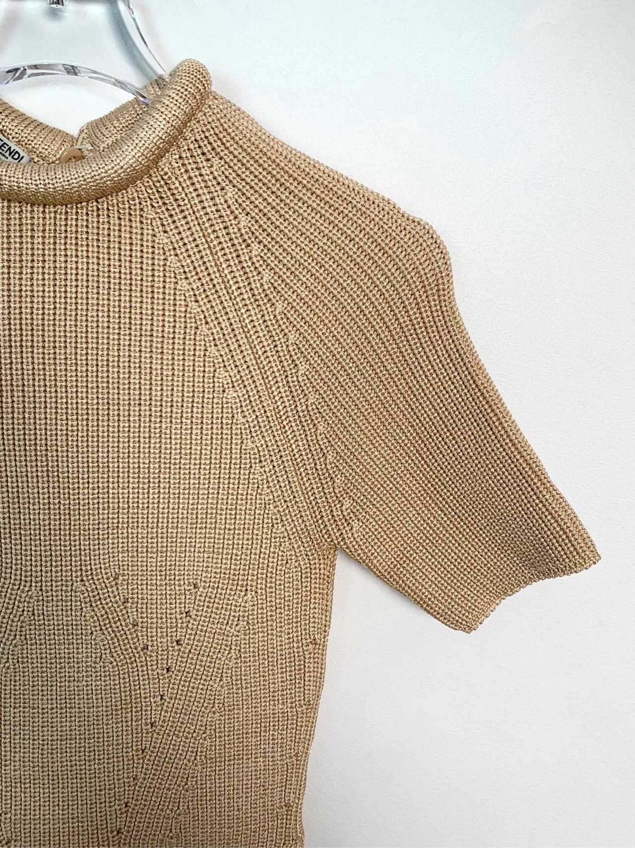 Fendi Fendi Brown Short Sleeve Knit Top (Size 38) Size XS / US 0-2 / IT 36-38 - 6 Thumbnail
