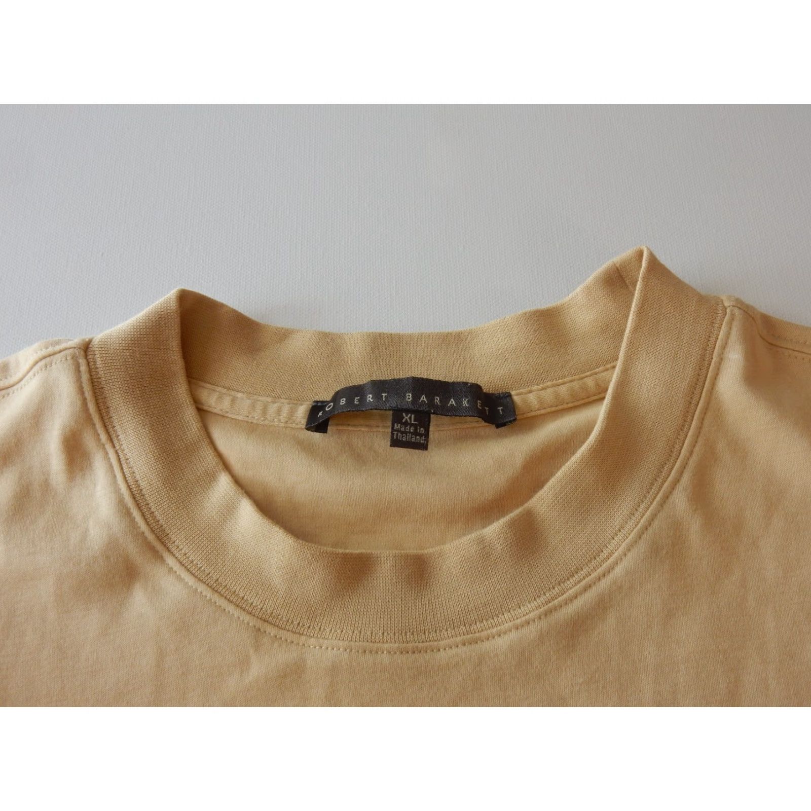 Vintage Robert Barakett T-Shirt Men XL Short Sleeve Cotton Yellow Solid Size US XL / EU 56 / 4 - 3 Thumbnail