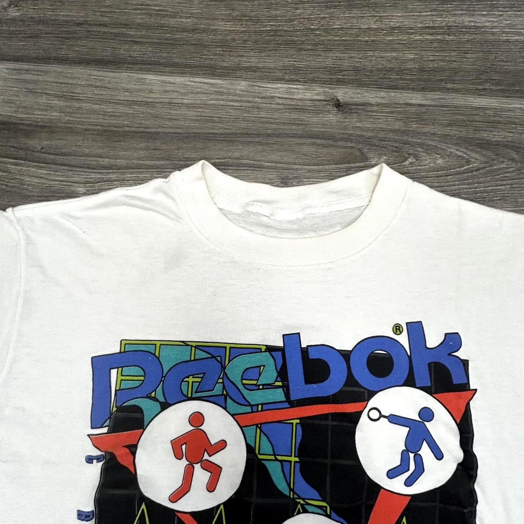 Reebok VINTAGE Reebok Shirt Mens Large White Gym Graphic Fitness Single Stitch 80s USA Size US L / EU 52-54 / 3 - 6 Thumbnail
