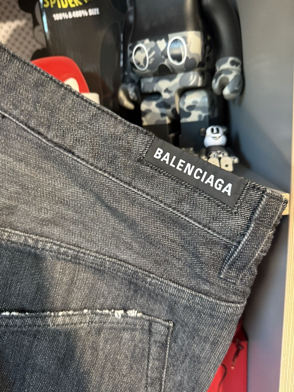 Balenciaga Balenciaga Washed Black Distressed Drawstring Wide Leg Jeans Size US 34 / EU 50 - 5 Thumbnail