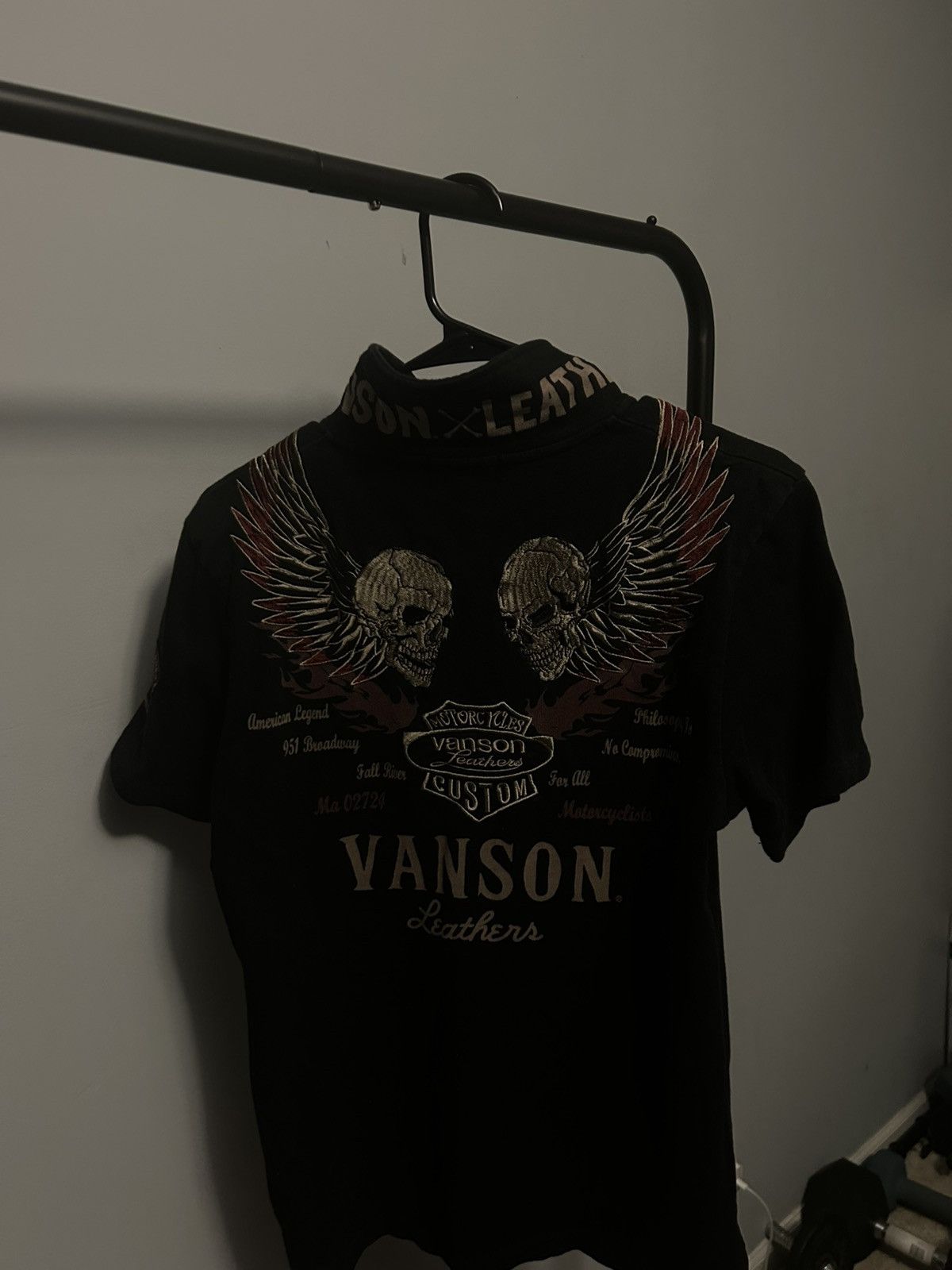 Vanson Leathers Vinatge Vanson black leather skull polo shirt Size US S / EU 44-46 / 1 - 1 Thumbnail