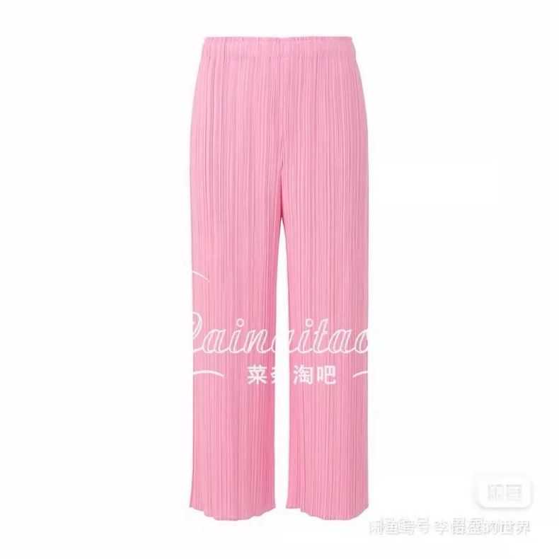 Issey Miyake Issey Miyake size:2 Pink pleated, fashionable, loose strai Size 31" - 1 Thumbnail