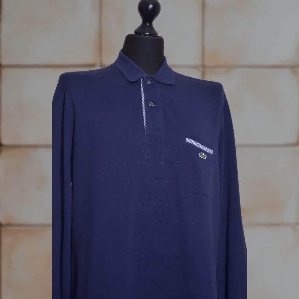 Lacoste Lacoste Polo Shirt Blue Long Sleeve Classic Fit Chest Pocket Cotton 5 / L Mens Polo Shirt Blue Long Sleeve Classic Fit Chest Pocket Logo Cotton Size US L / EU 52-54 / 3 - 1 Thumbnail
