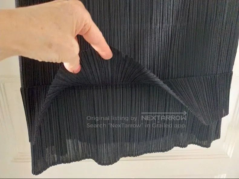 Issey Miyake Issey Miyake size:3 Black Double-layer Patchwork Midi Skir Size 23" - 4 Thumbnail
