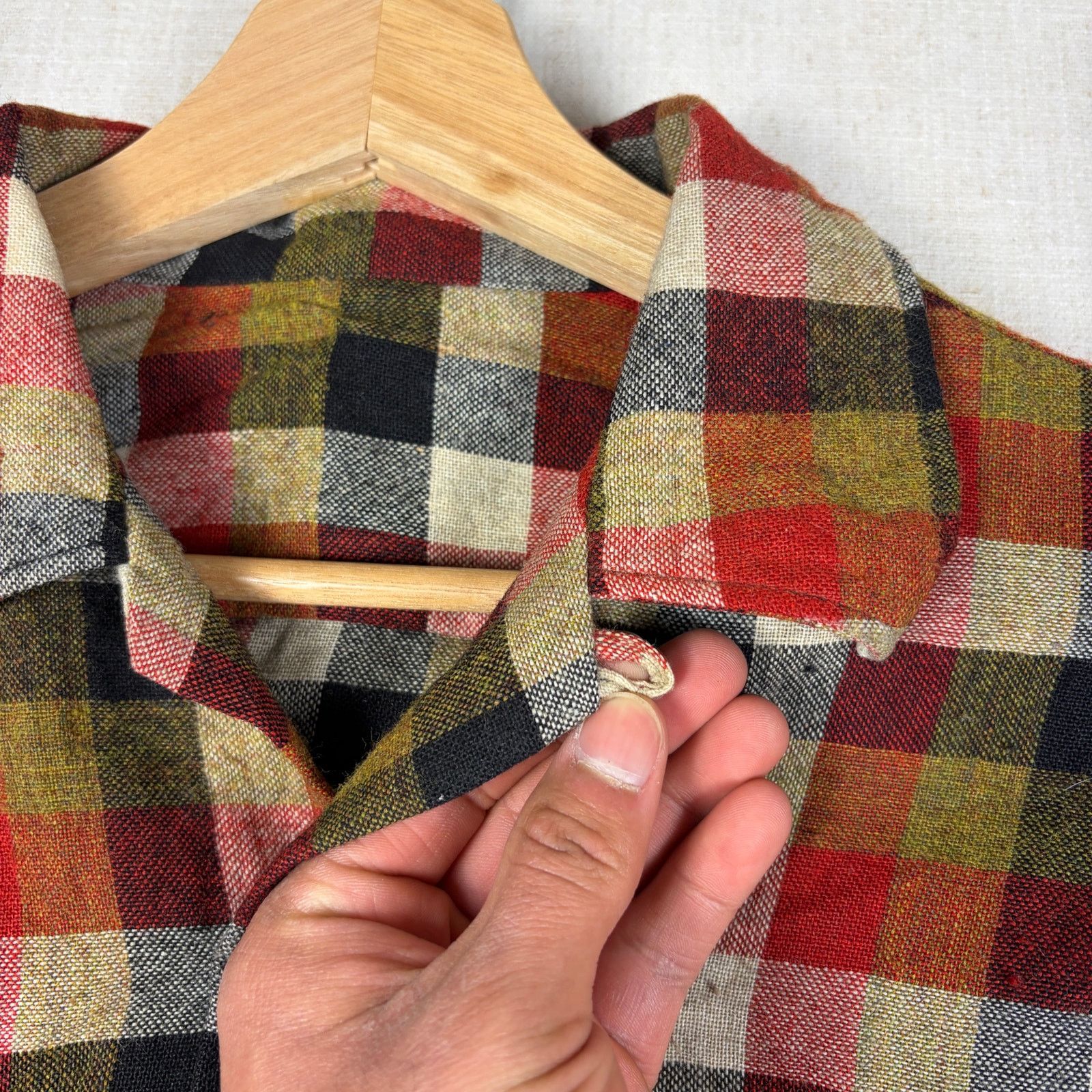 Vintage True Vintage Loop Collar 1930s/ 40s Thrashed Medium Flannel Size US M / EU 48-50 / 2 - 3 Thumbnail