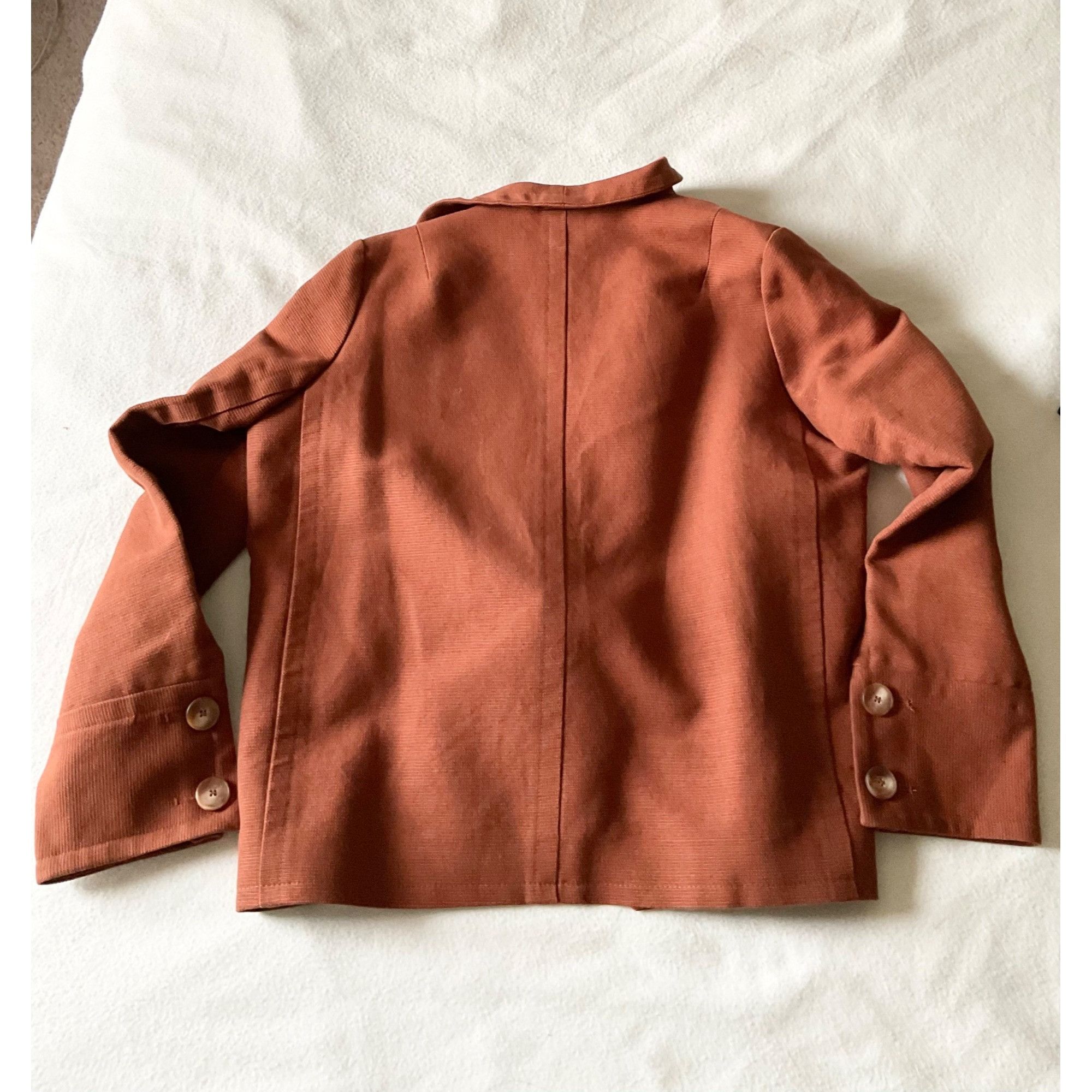 Sezane Sezane ALVIN JACKET Hazelnut size38 US 6 brown cotton blazer Size M / US 6-8 / IT 42-44 - 4 Thumbnail