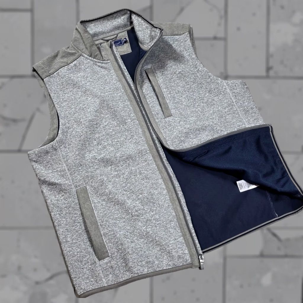 Vineyard Vines Vineyard Vines Mountain Fleece Sweater Vest Mens Medium Gray Full Zip Polyester Size US M / EU 48-50 / 2 - 1 Thumbnail