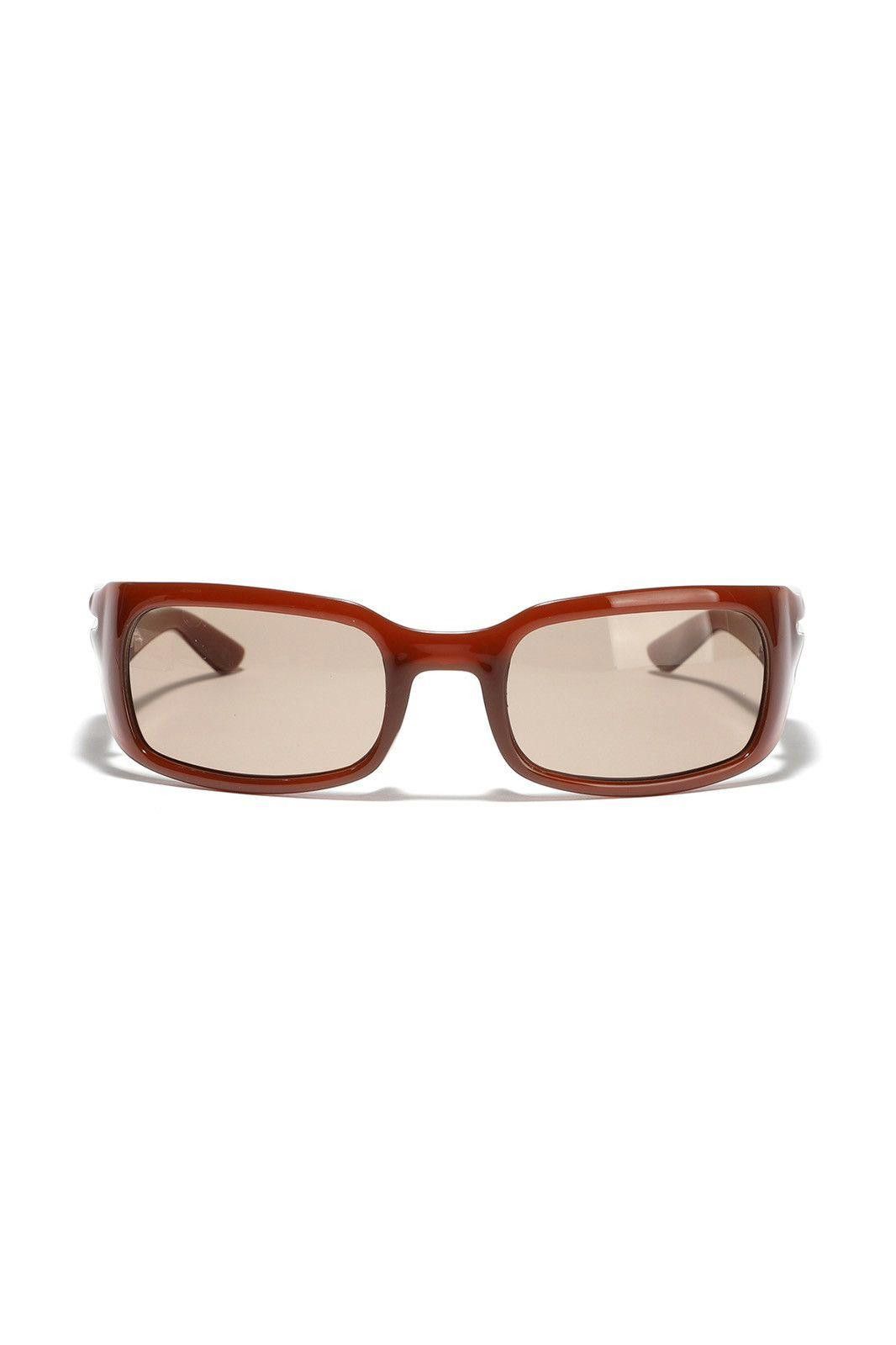 Japanese Brand Vtg Vintage Y2k Futuristic Caramel Rectangle Sunglasses OS Size ONE SIZE - 5 Thumbnail