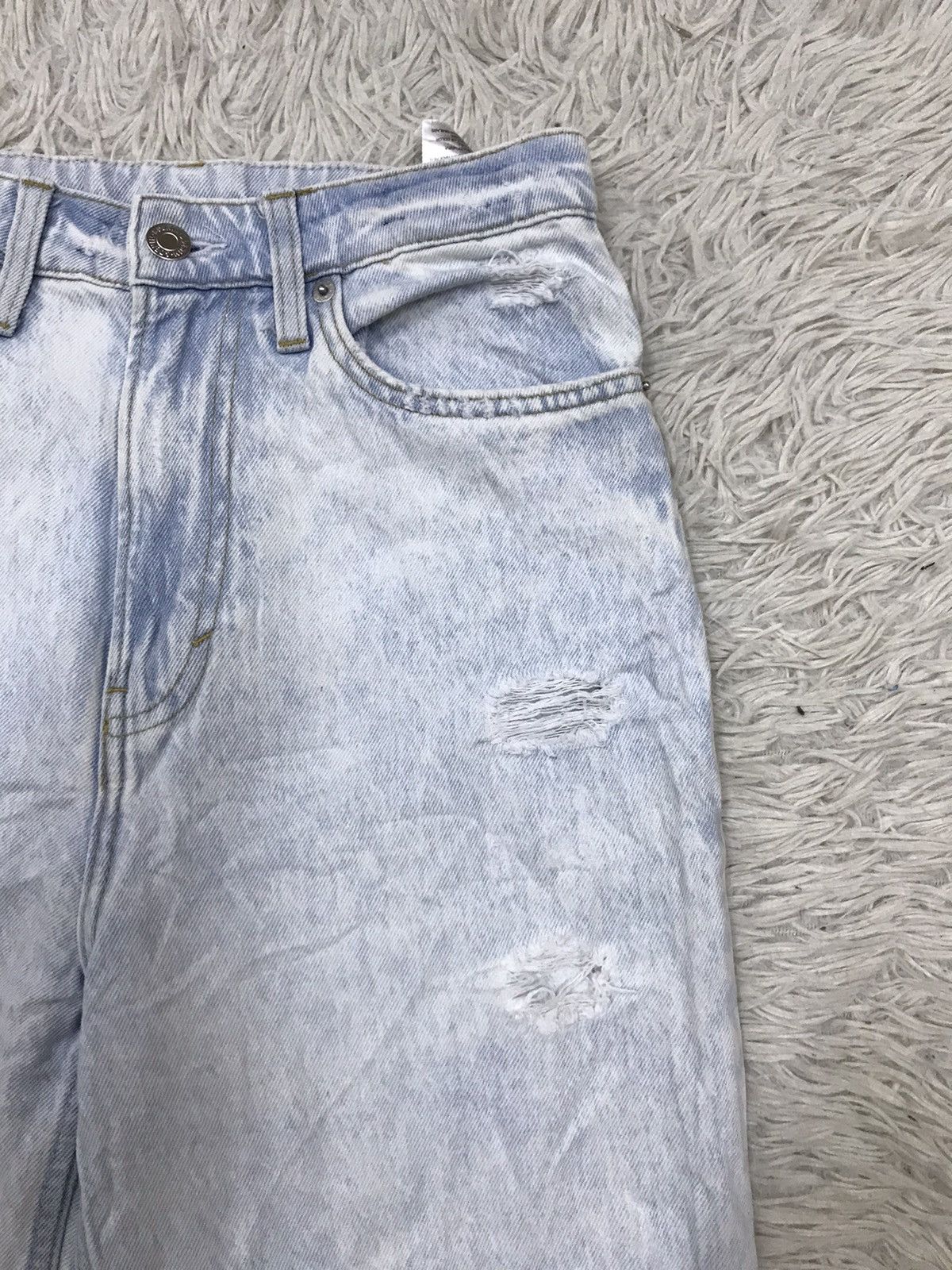 H&M H&M Loose Straight Distressed Baggy Jeans Size 24" / US 00 / IT 34 - 6 Thumbnail