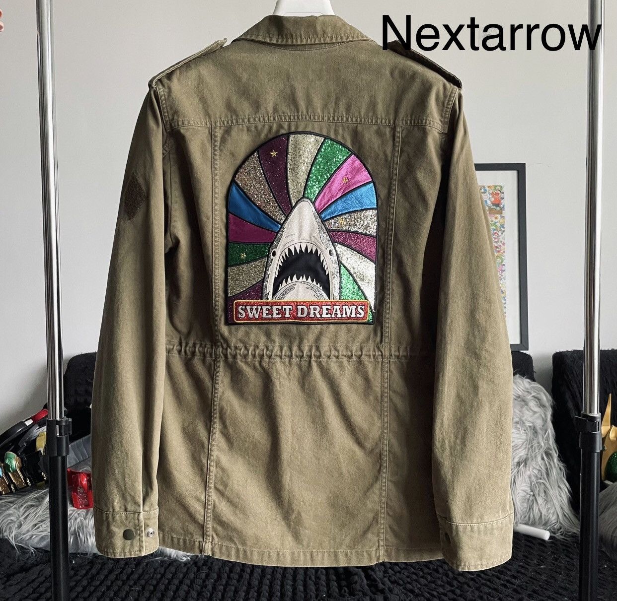 Saint Laurent Paris × Yves Saint Laurent Saint Laurent Shark Army green workwear old jacket2412- Size US S / EU 44-46 / 1 - 2 Thumbnail
