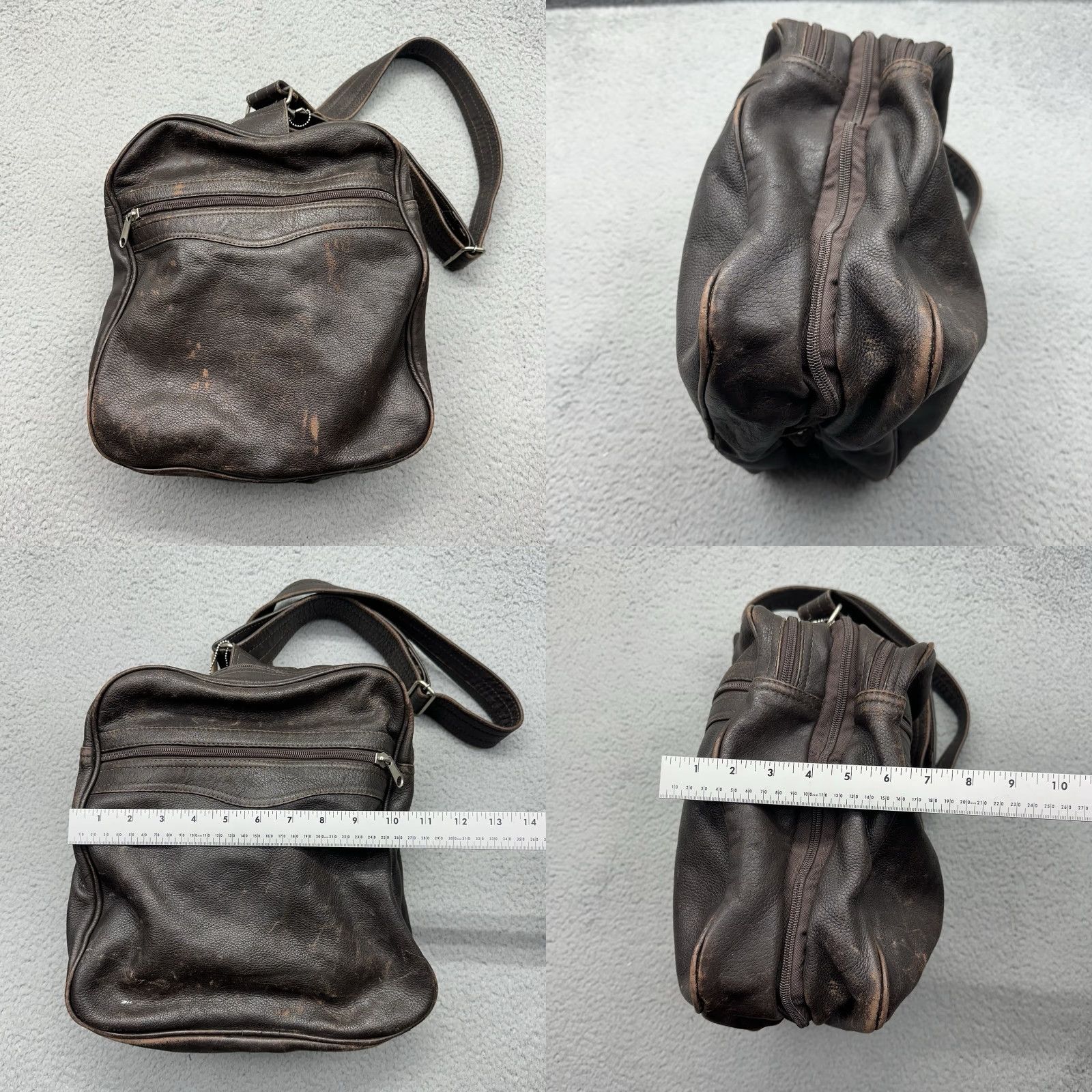 Vintage VINTAGE CCB Crafts of Brazil Leather Duffle Bag XL Travel Weekender Luggage - Brown, Dark, Unisex Adult, 23" L x 13" H x 11" W, Leather, Duffel Size ONE SIZE - 11 Thumbnail