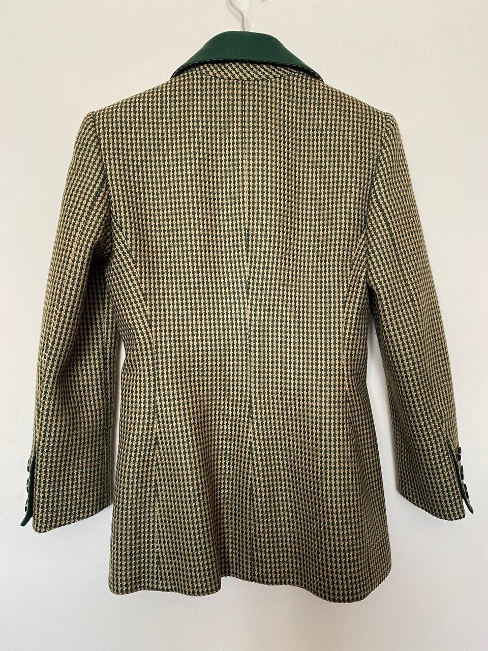 Valentino DESIGNER Valentino Boutique VTG Green Gold Check Wool Blazer Size M / US 6-8 / IT 42-44 - 6 Thumbnail