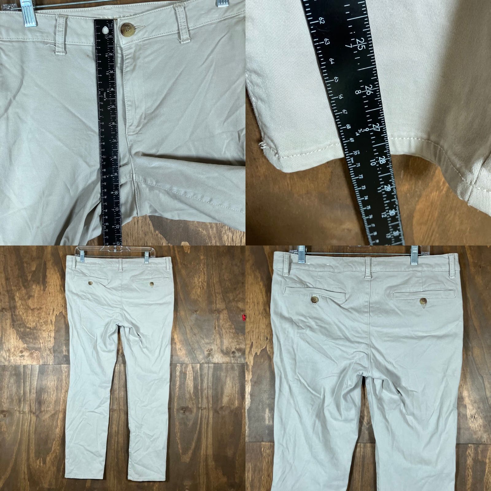American Eagle Outfitters American Eagle Womens Pants Tan Mid Rise Skinny Super Stretch X 16 Regular Size 25" / US 0 / IT 36 - 8 Thumbnail