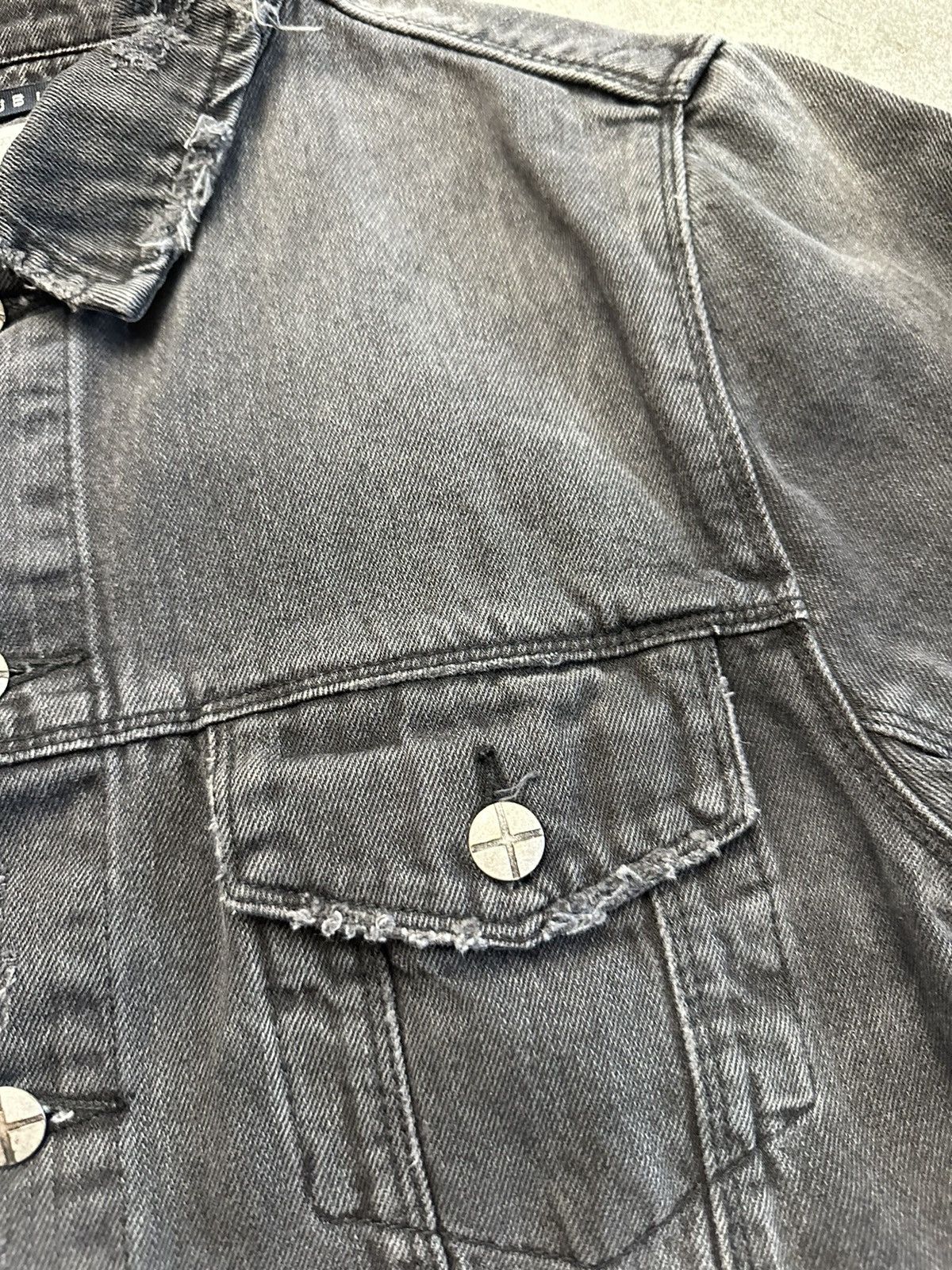 Ksubi Ksubi Classic Distressed Sketchy Black Denim Jacket Size US M / EU 48-50 / 2 - 4 Thumbnail
