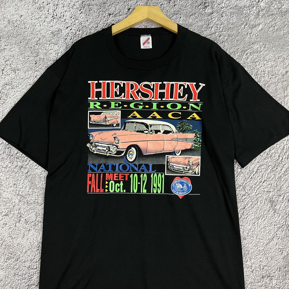 Jerzees × Vintage Jerzees Hershey Region AACA Vintage Car Printed Black Tee Size US XXL / EU 58 / 5 - 2 Thumbnail