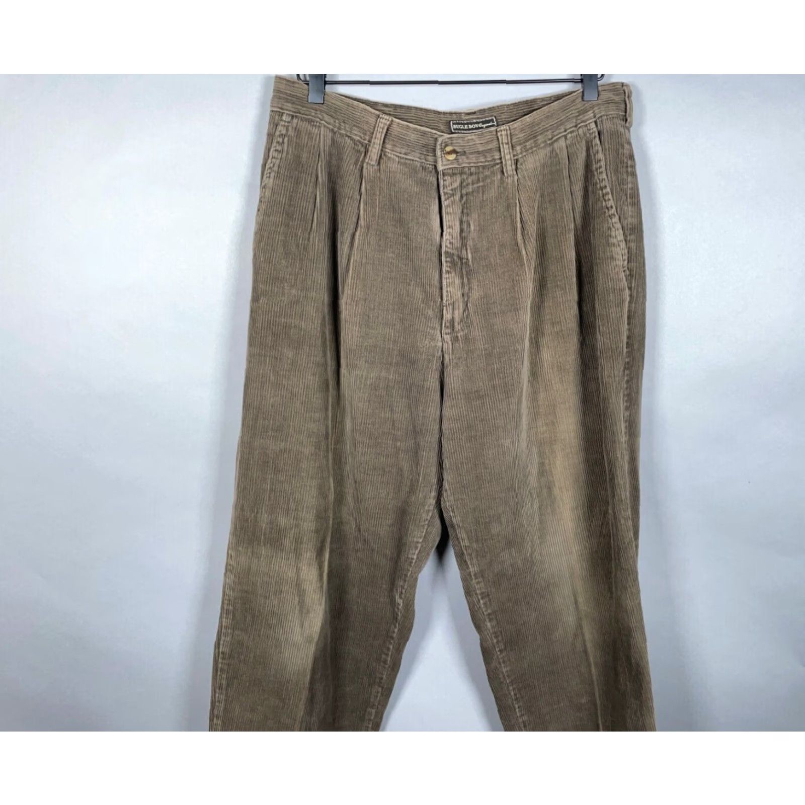 Bugle Boy VINTAGE Bugle Boy Corduroy Pants Baggy Fit 90s Olive Green 34 x 29 Mens Regular Pants Size US 34 / EU 50 - 4 Thumbnail