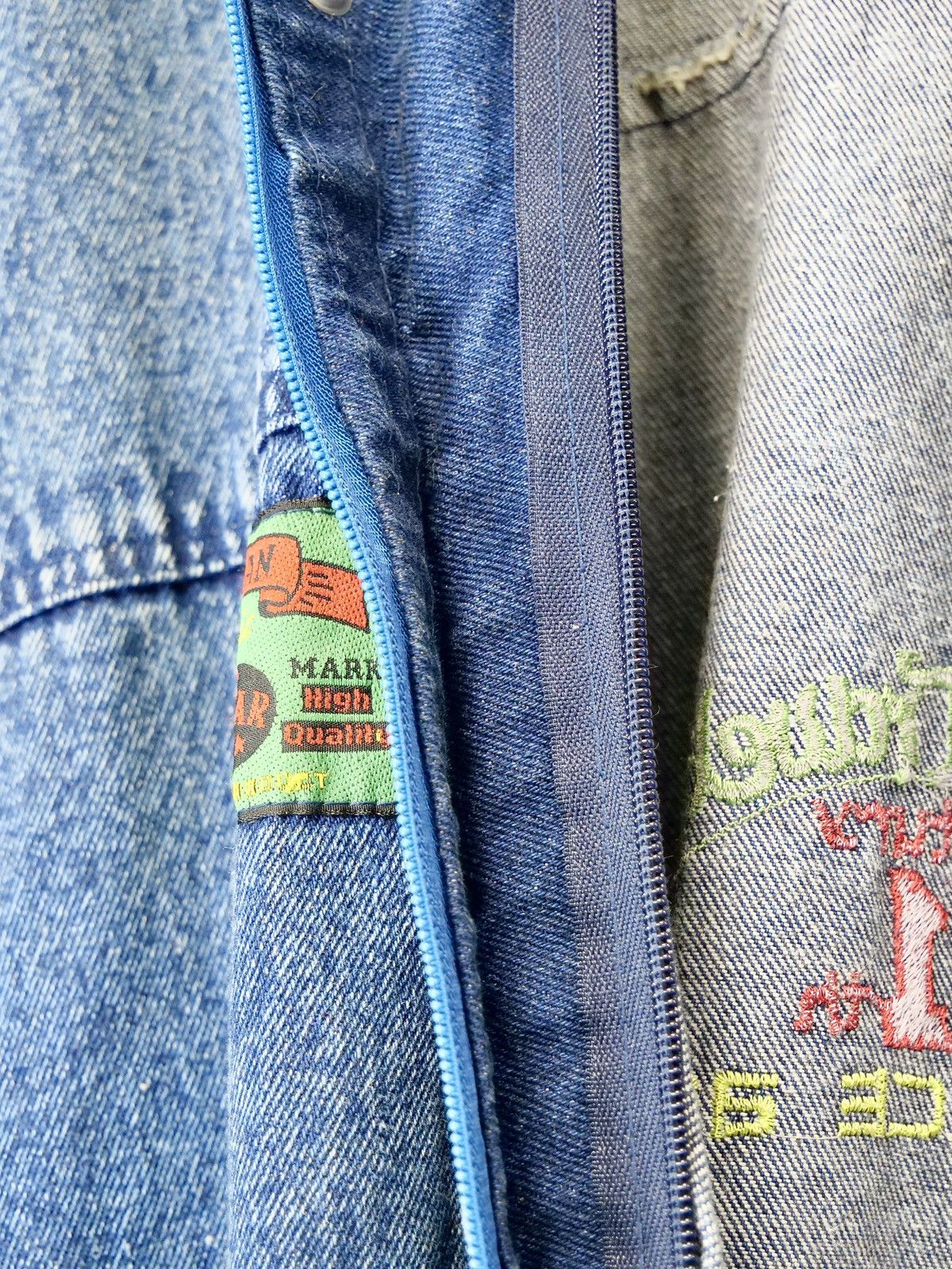 Big Star × Indian Motorcycle × Vintage Vintage Oversized Alien Embroidery Denim Parka Made in USA Size US L / EU 52-54 / 3 - 5 Thumbnail