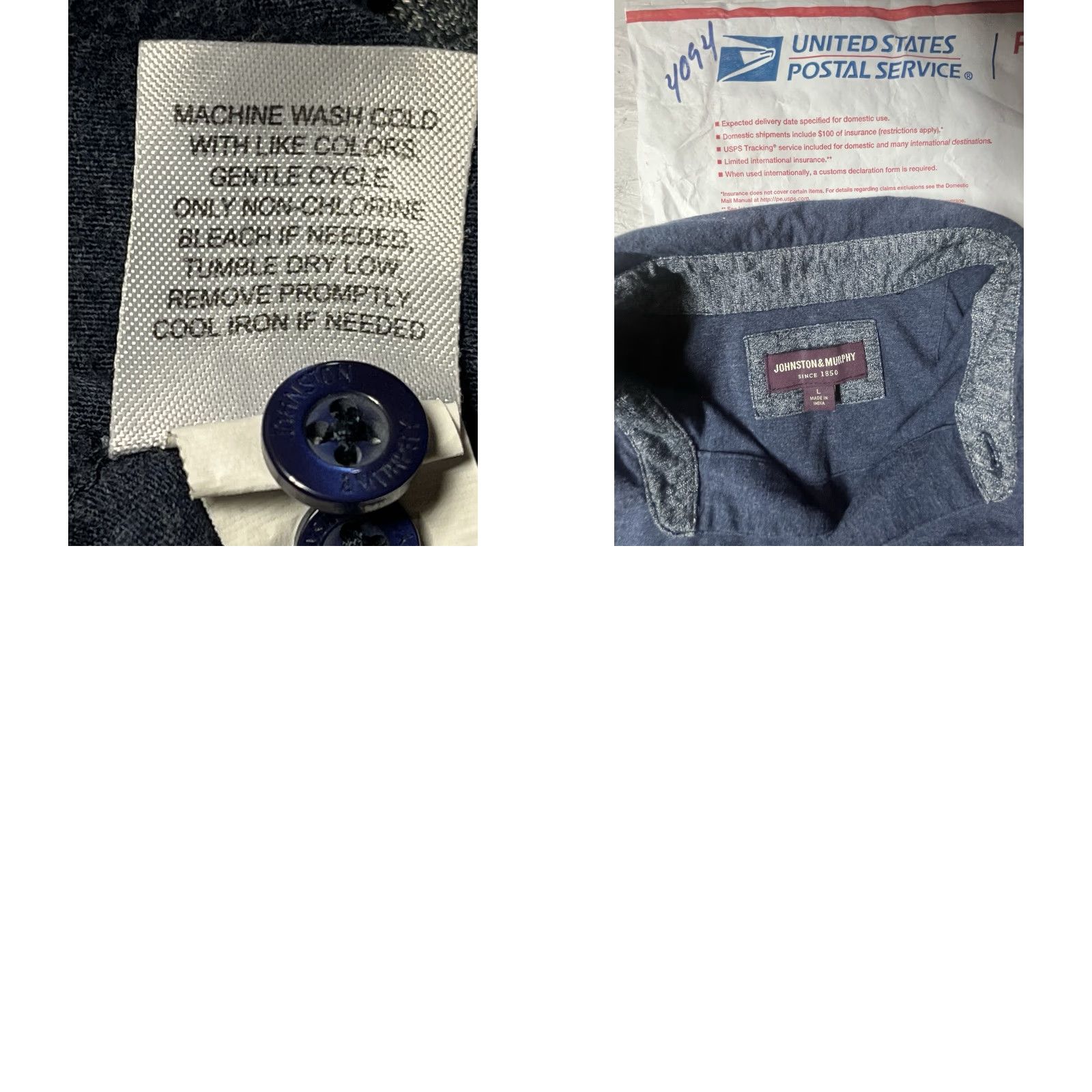 Johnston & Murphy Johnston & Murphy Long Sleeve Shirt Blue Button up Men's L Size US L / EU 52-54 / 3 - 8 Thumbnail