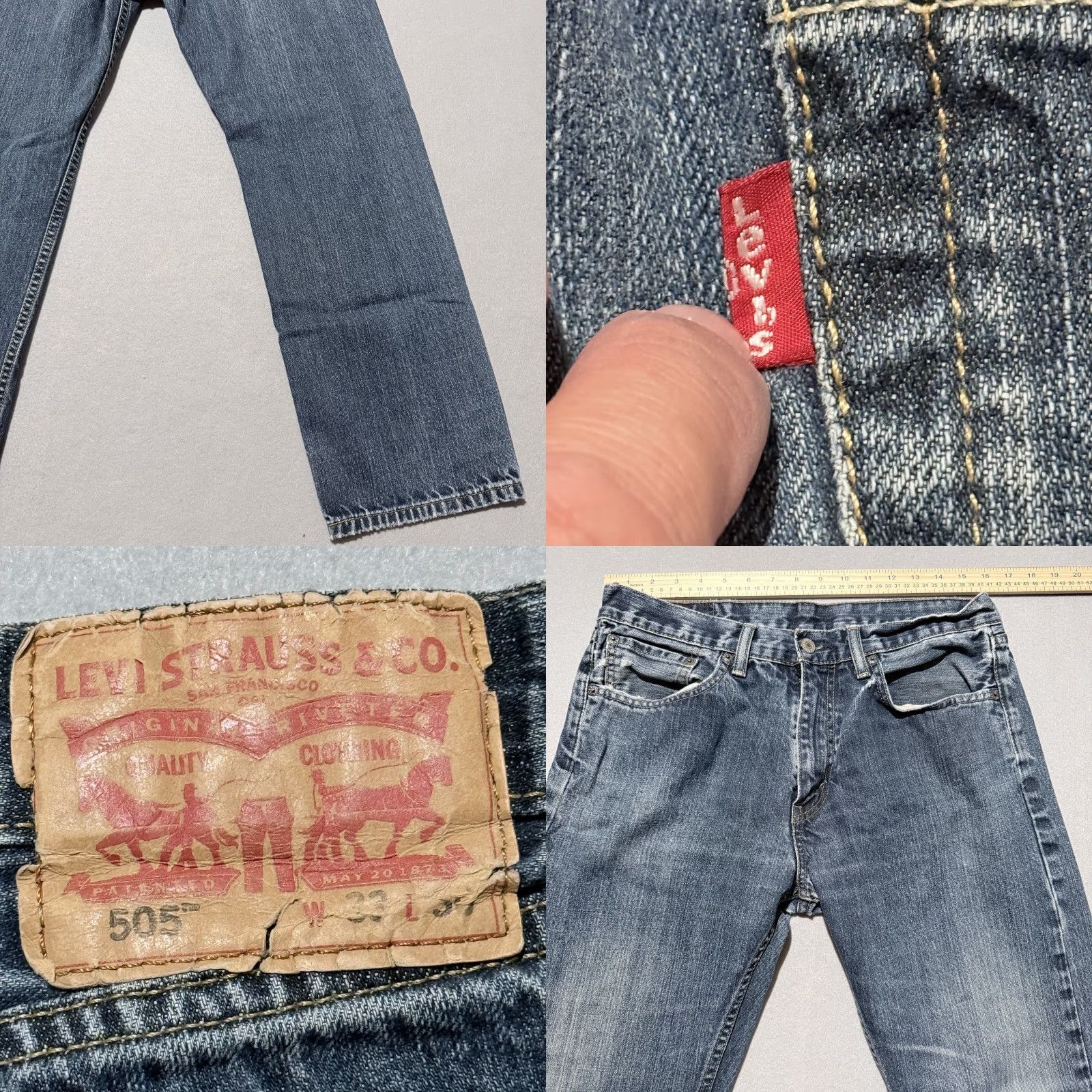 Levi's Levi’s 505 Jeans Men Blue Denim Mid-Rise Classic Straight Zip Fly - 32x27 Size US 32 / EU 48 - 8 Thumbnail