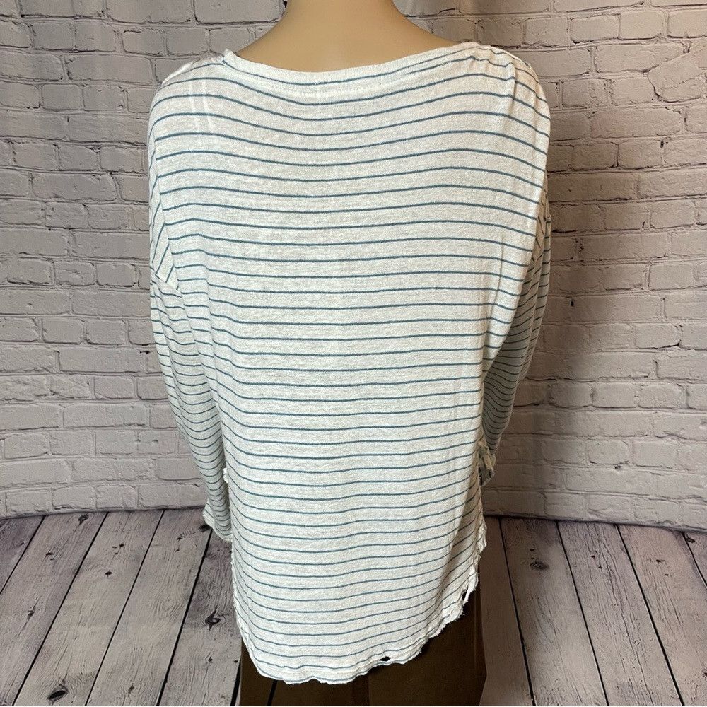 Other New Lovestitch Destructed Linen Blend Knit Long Sleeve Stri Size M / US 6-8 / IT 42-44 - 3 Thumbnail