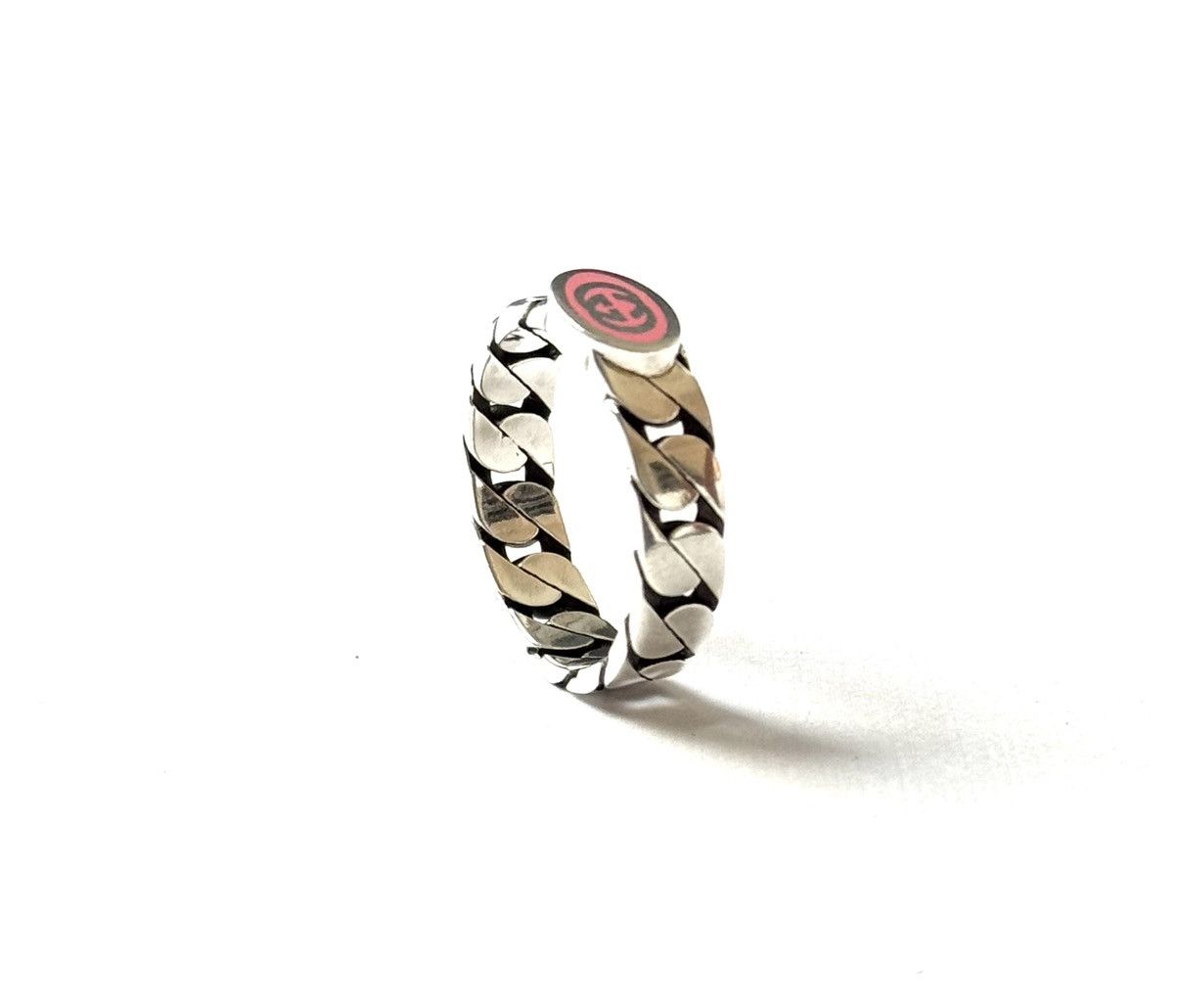 Gucci Gucci .925 Silver Link Ring Pink Size ONE SIZE - 3 Thumbnail