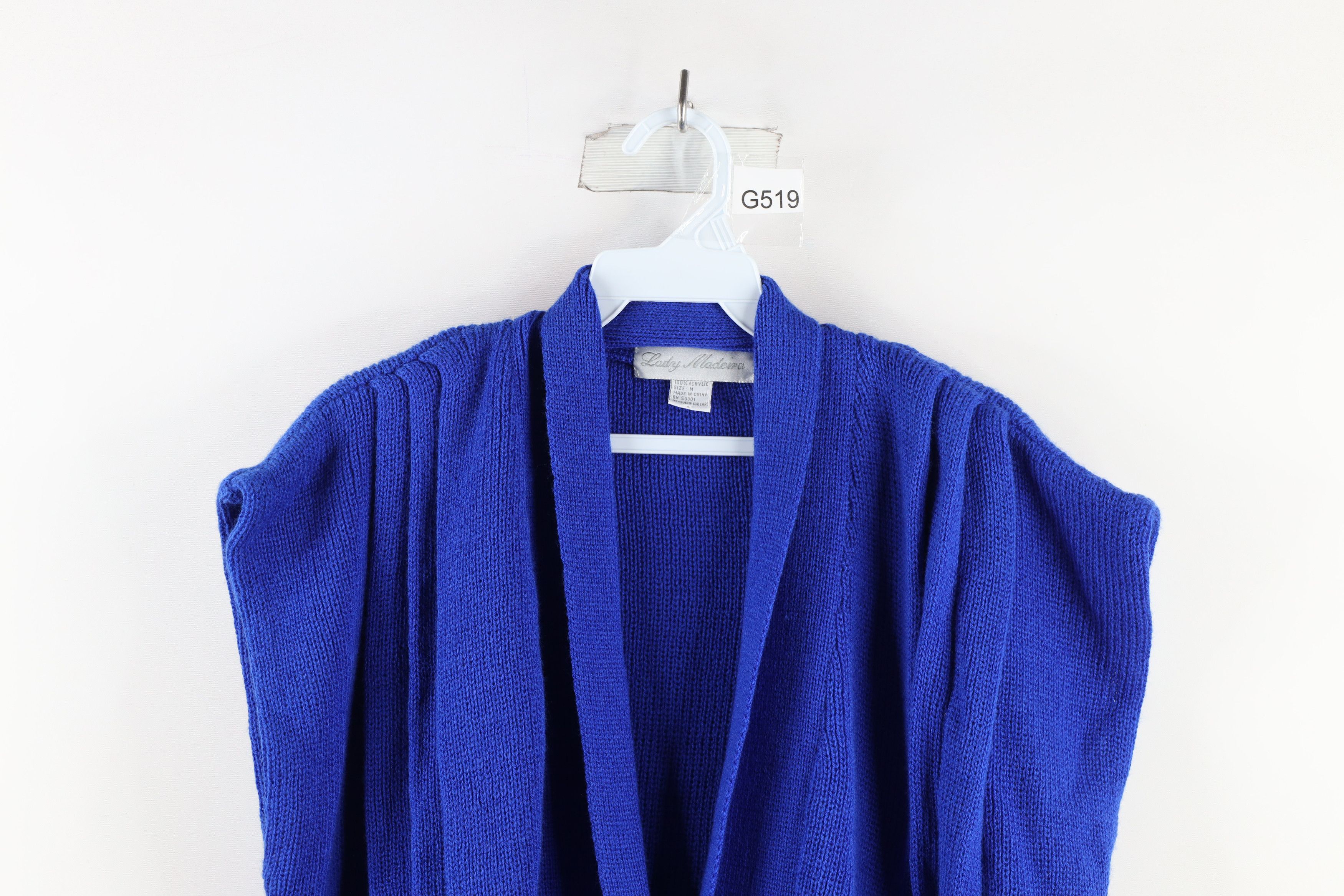 Vintage Vintage 90s Mid Mod Pleated Knit Sweater Vest Royal Blue Size M / US 6-8 / IT 42-44 - 2 Thumbnail