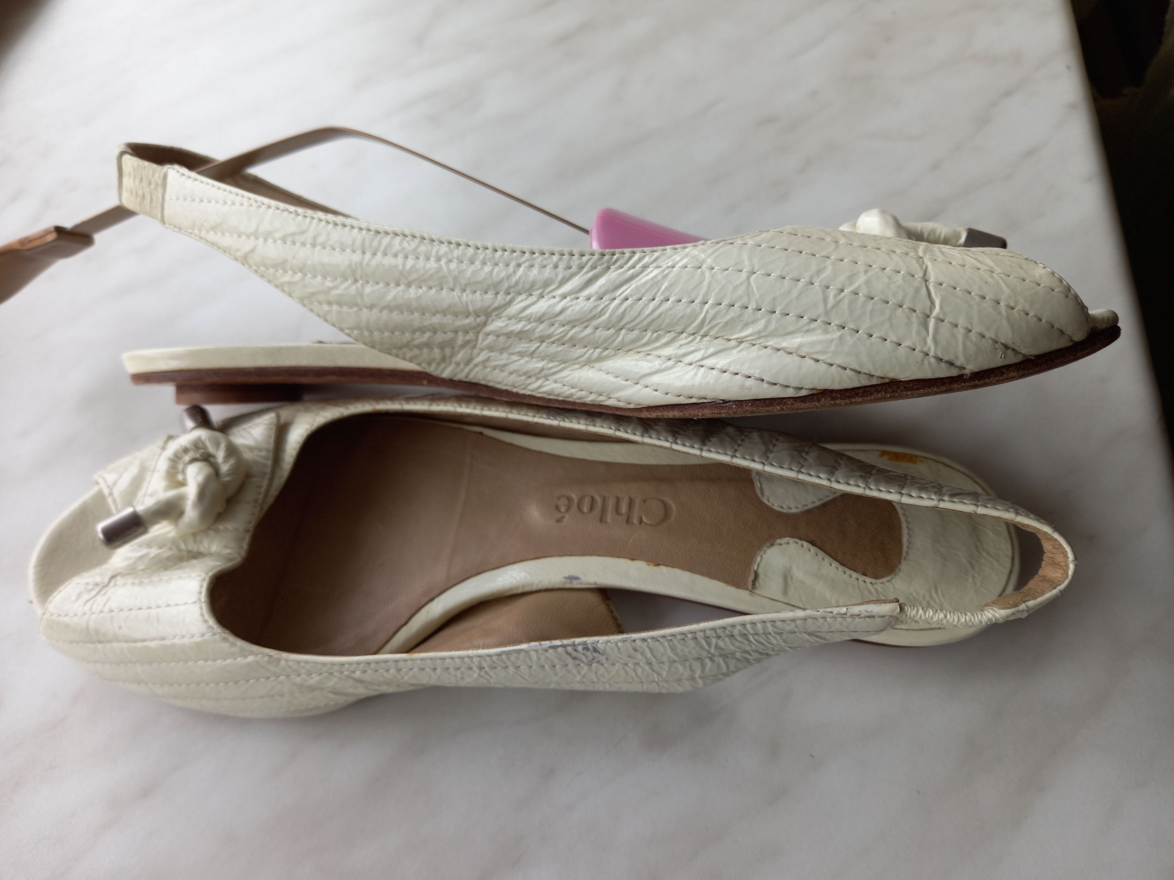 Chloe Chloe Vintage Sandals Ivory Italy - Size 39 Size US 9 / IT 39 - 5 Thumbnail