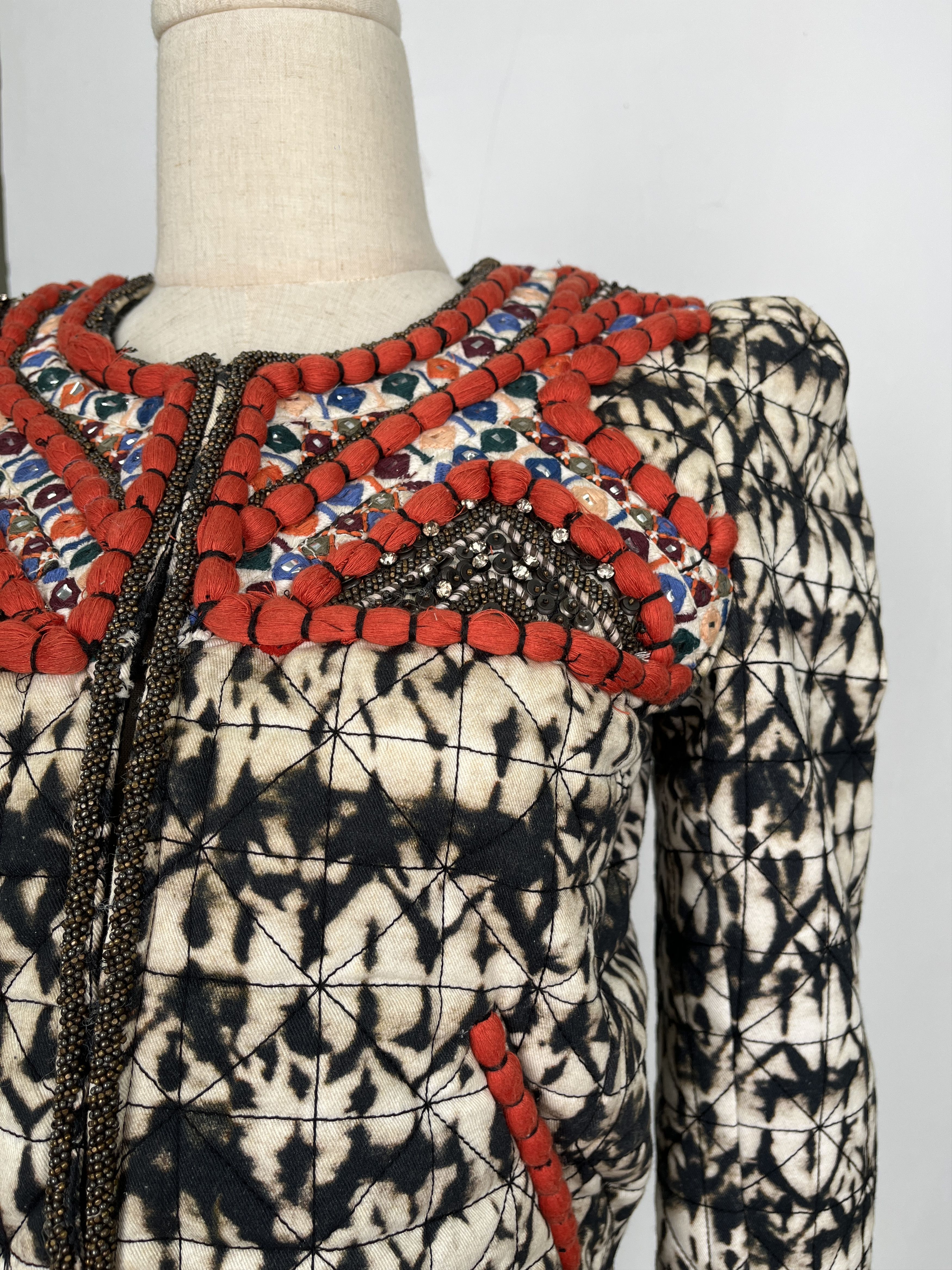 Isabel Marant Isabel Marant X H&M Multicolor Boho Beaded Jacket Size XXS / US 00 / IT 34 - 4 Thumbnail