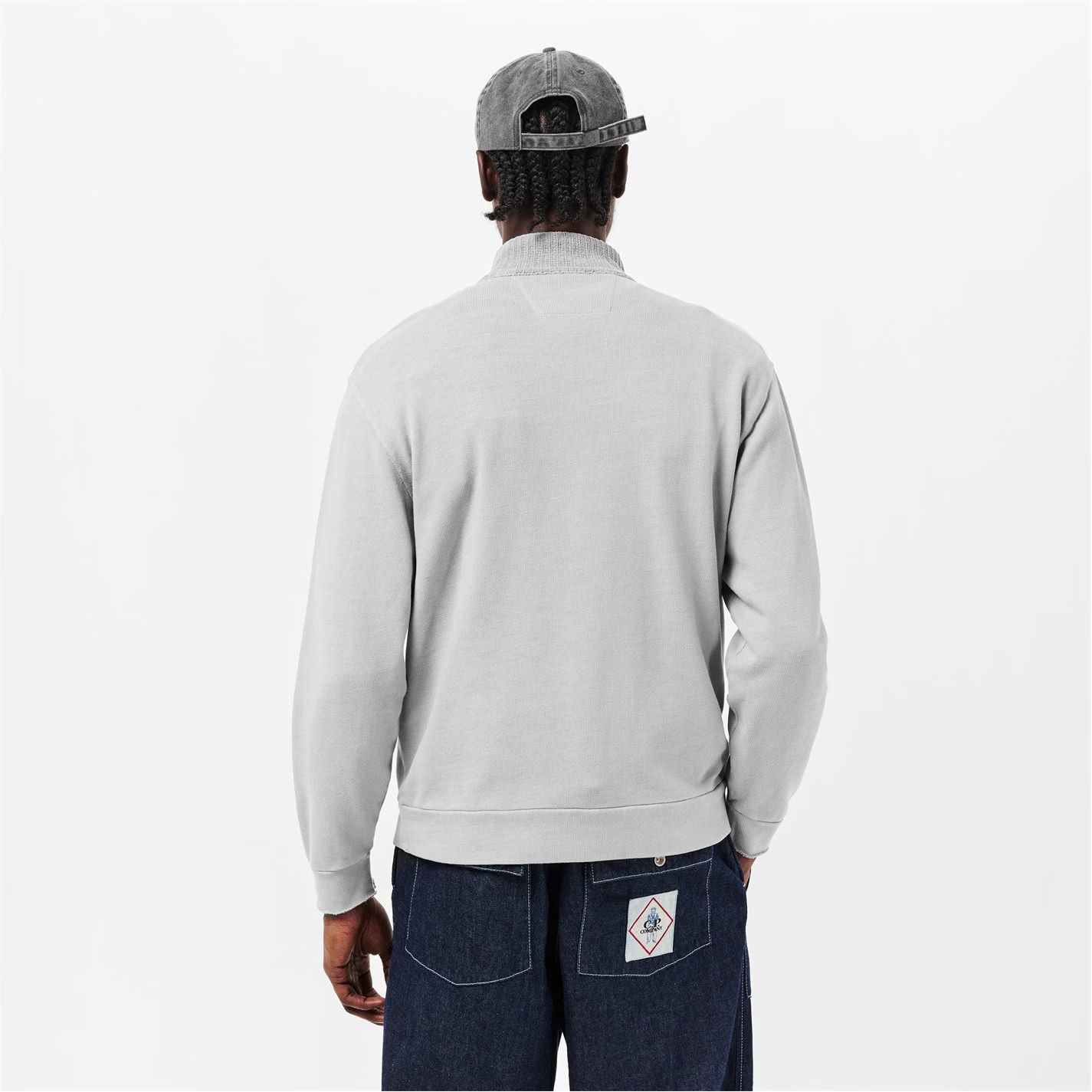 C.P. Company o1g2r1mq0426 Polo Collar Sweatshirt in Grey Size US M / EU 48-50 / 2 - 4 Thumbnail