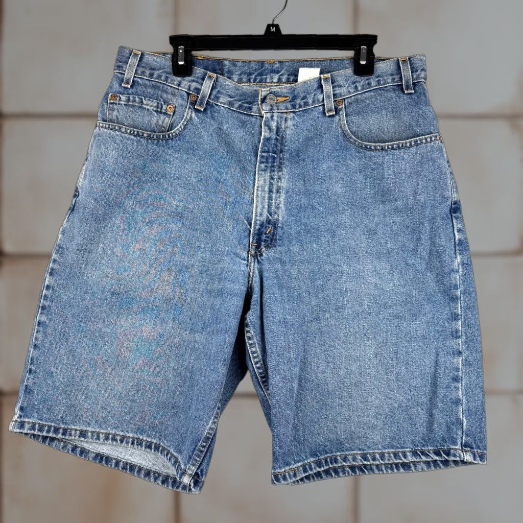 Levi's VINTAGE Levi's Bermuda Denim Shorts 560 Relaxed Mens 36x11 Blue 2001 Y2K Baggy Jorts 5-Pocket Design Size US 36 / EU 52 - 1 Thumbnail