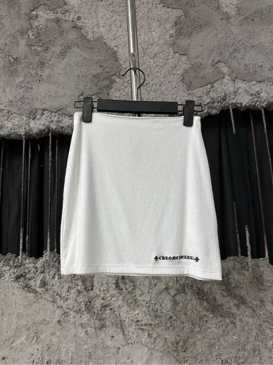 Chrome Hearts White Embroidered Mini Skirt
