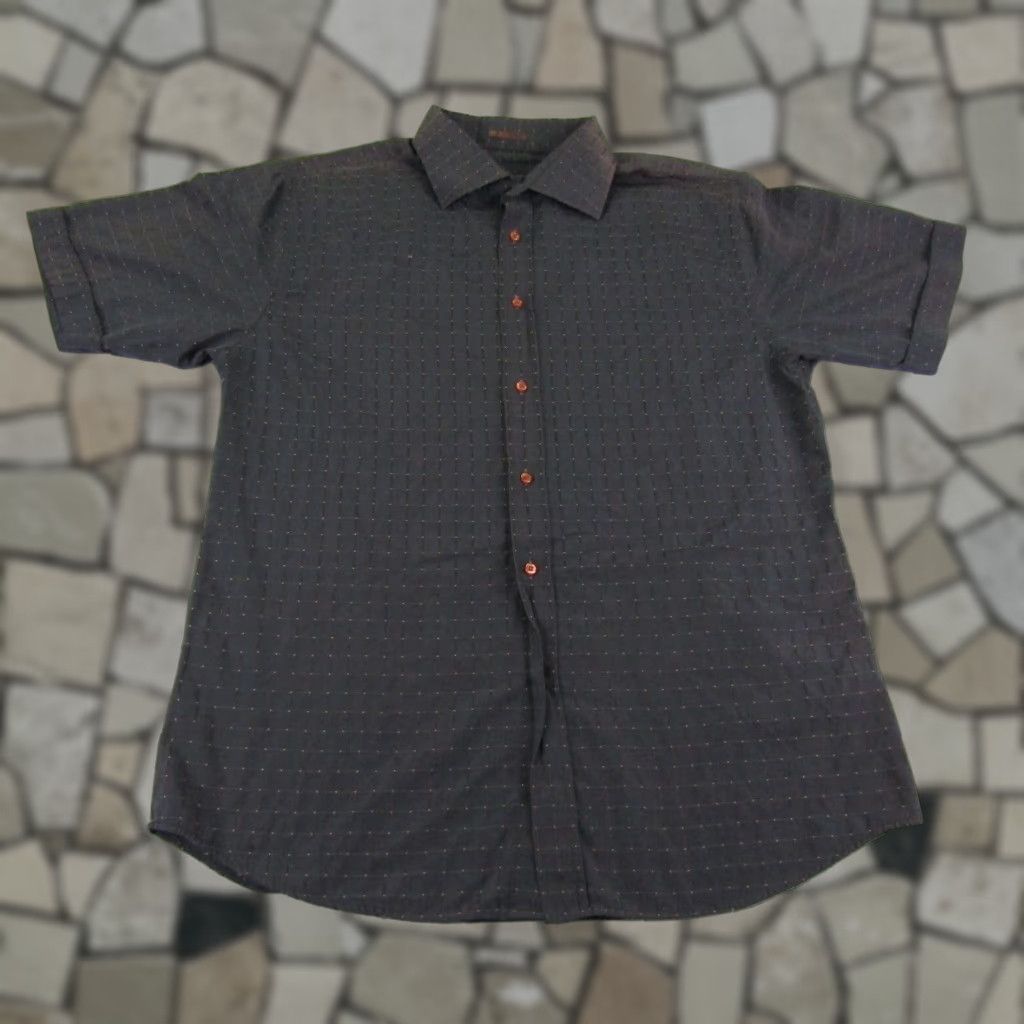 Roar Roar Mens Extra Large Black Gold Plaid Button Up Short Sleeve Shirt Size US XL / EU 56 / 4 - 1 Thumbnail