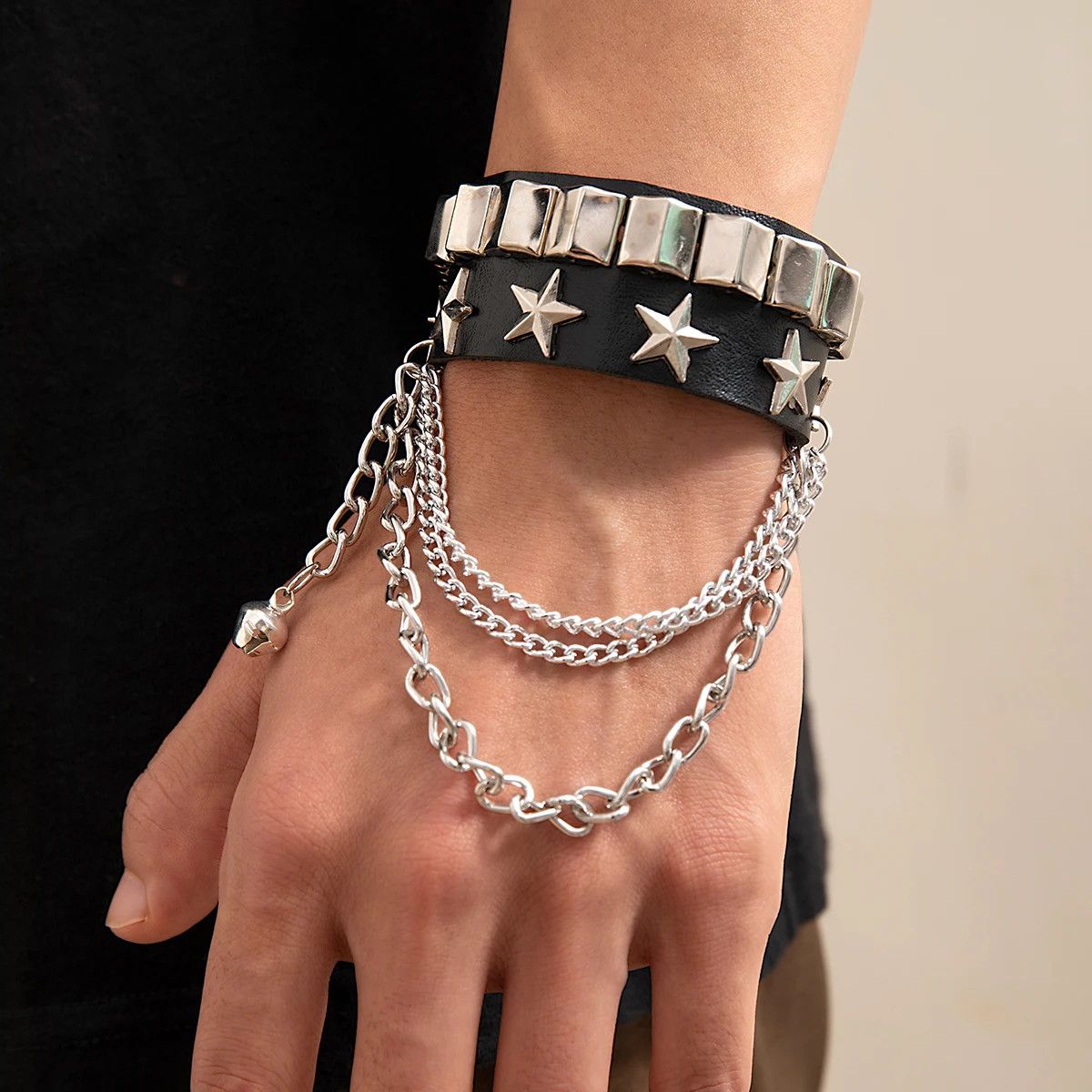 Jewelry Star Cuban Long Chain Tassel Bracelet Size ONE SIZE - 2 Thumbnail