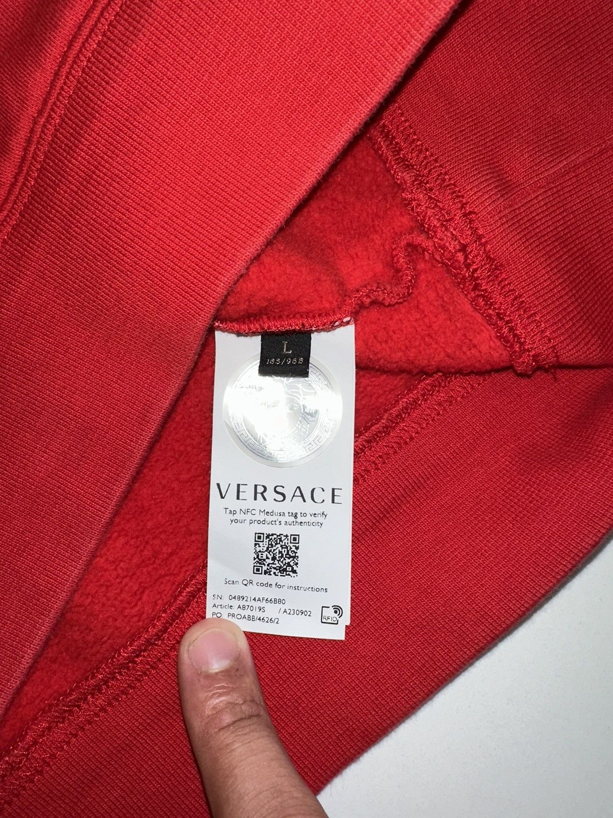 Versace Versace Sweatshirt (Red) Size US L / EU 52-54 / 3 - 5 Thumbnail