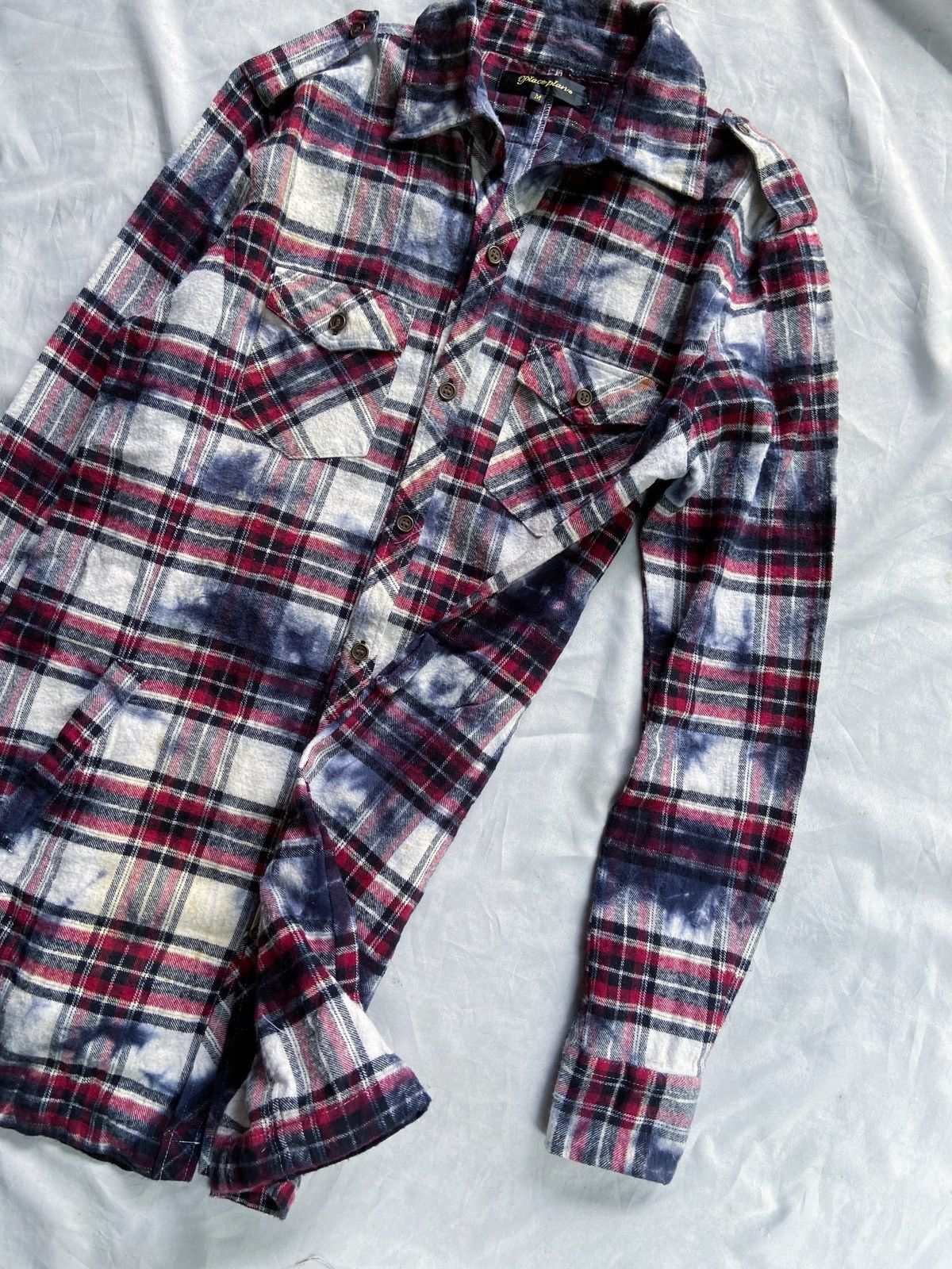Japanese Brand PLACE PLAN TIE DYE BUTTON DOWN SHIRT COAT STYLE Size US L / EU 52-54 / 3 - 4 Thumbnail