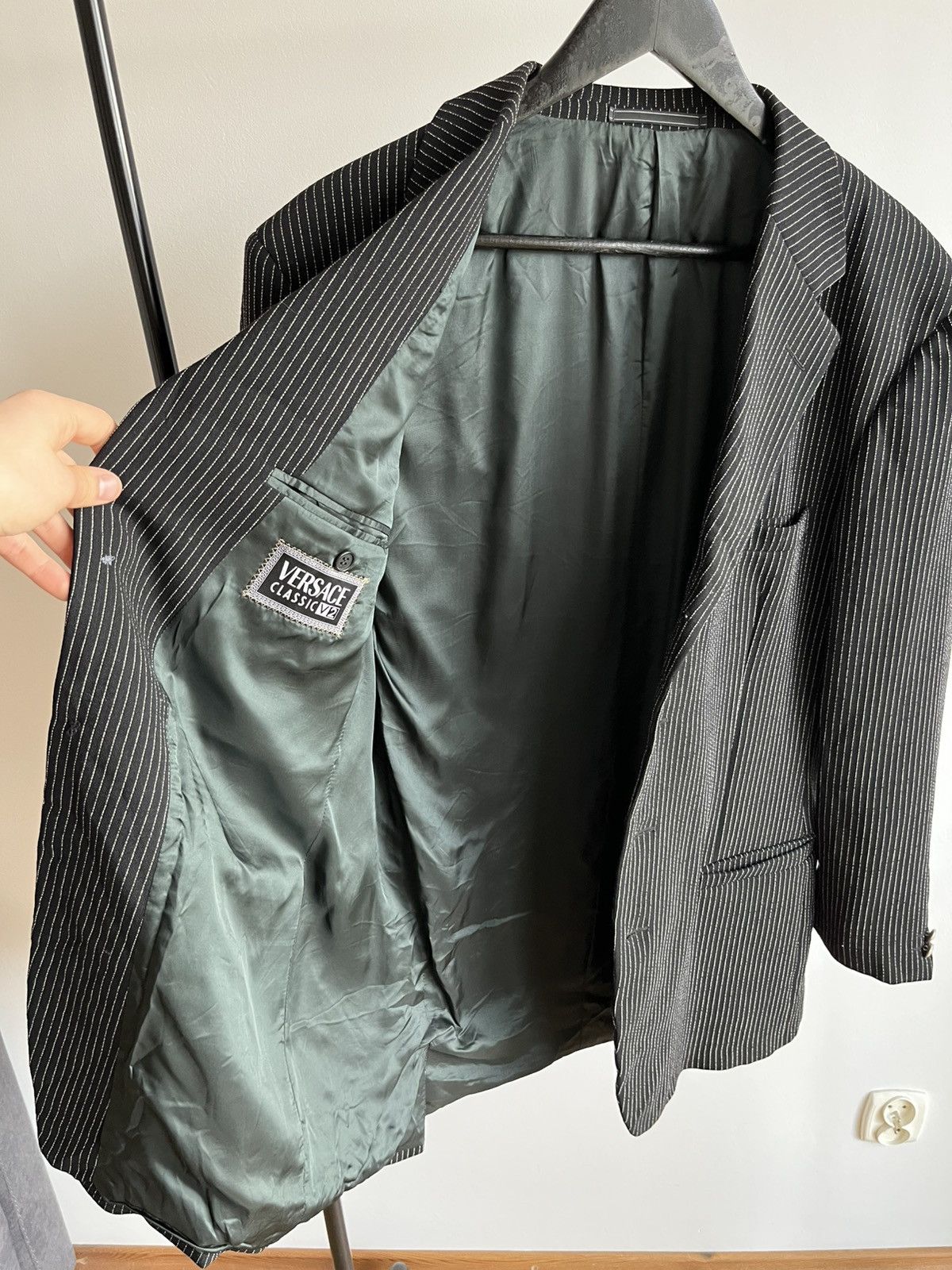 Versace Versace Classic V2 early 90s pinstripe wool blazer jacket Size 52R - 7 Thumbnail