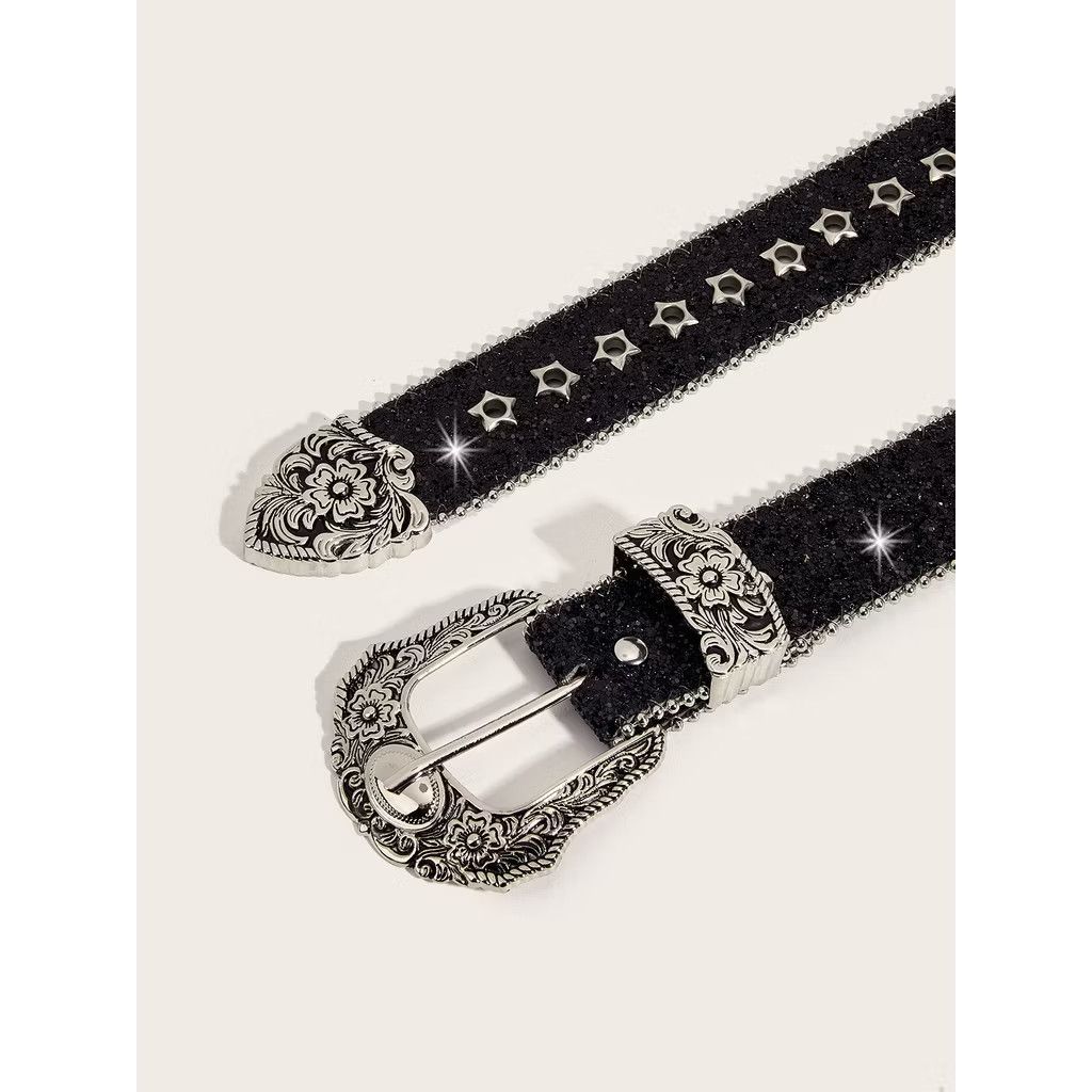 Japanese Brand 💥shining black streetwear jewellery style belt Size ONE SIZE - 3 Thumbnail