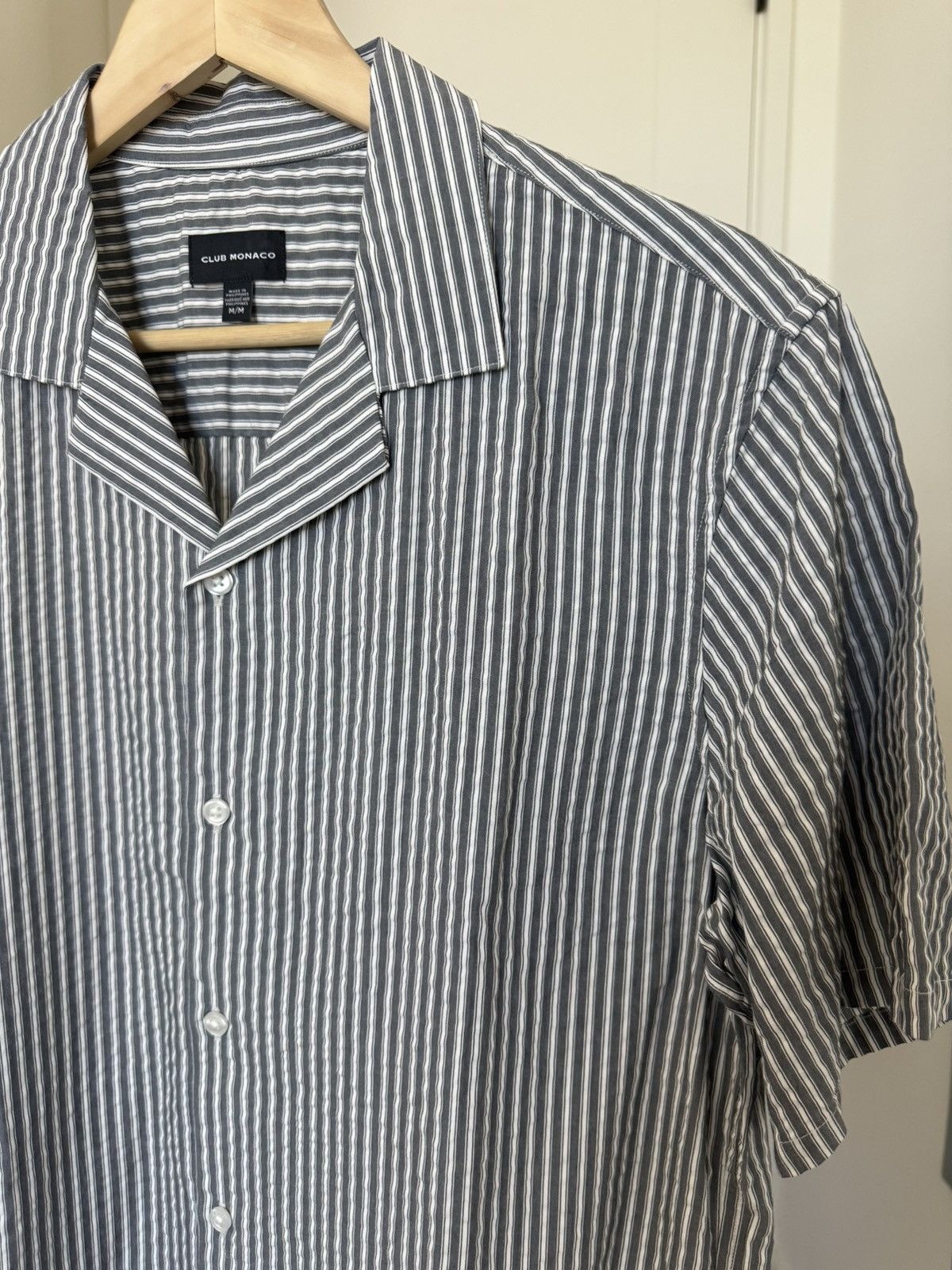 Club Monaco Club Monaco Camp Collar Seersucker Shirt Size US M / EU 48-50 / 2 - 3 Thumbnail