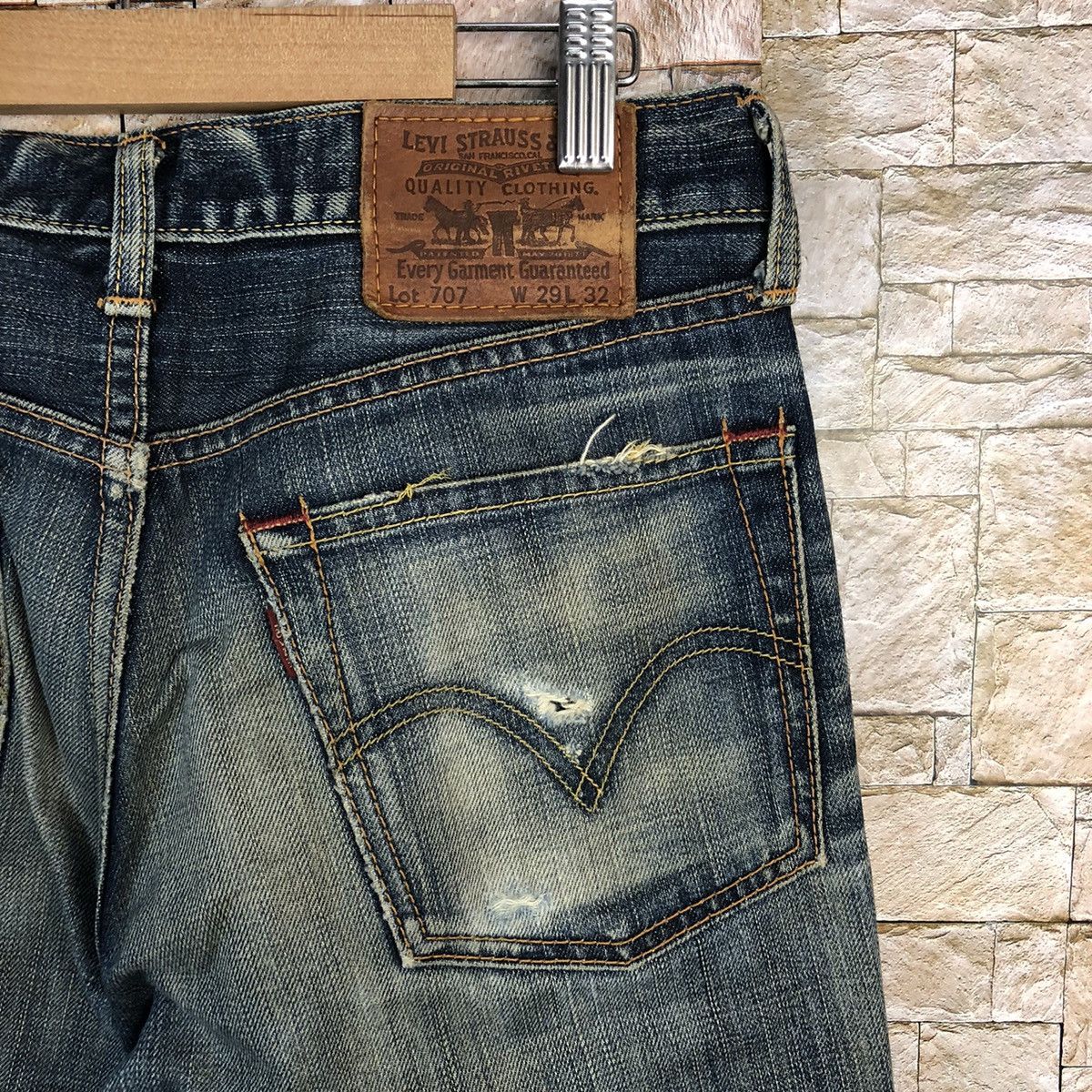 Levi's 707 Levis Blue vintage ripped Distressed Denim Pants #A588 Size US 29 - 21 Thumbnail