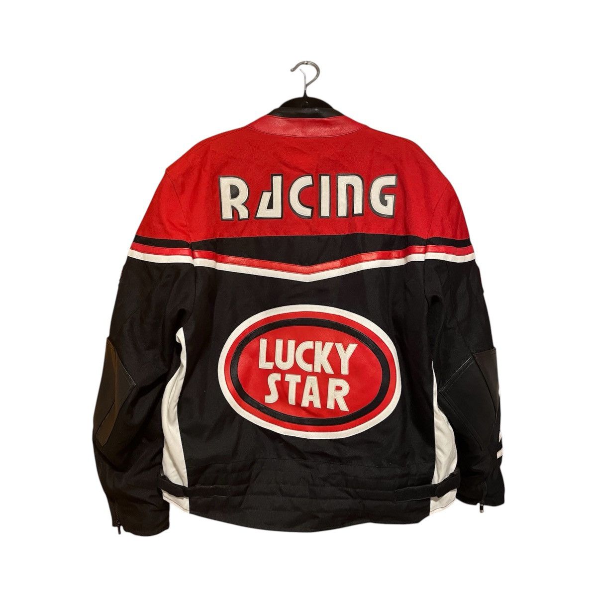 Fox Racing Racing Leather Jacket Red/White Moto Style Y2K Streetwear. Size US M / EU 48-50 / 2 - 4 Thumbnail