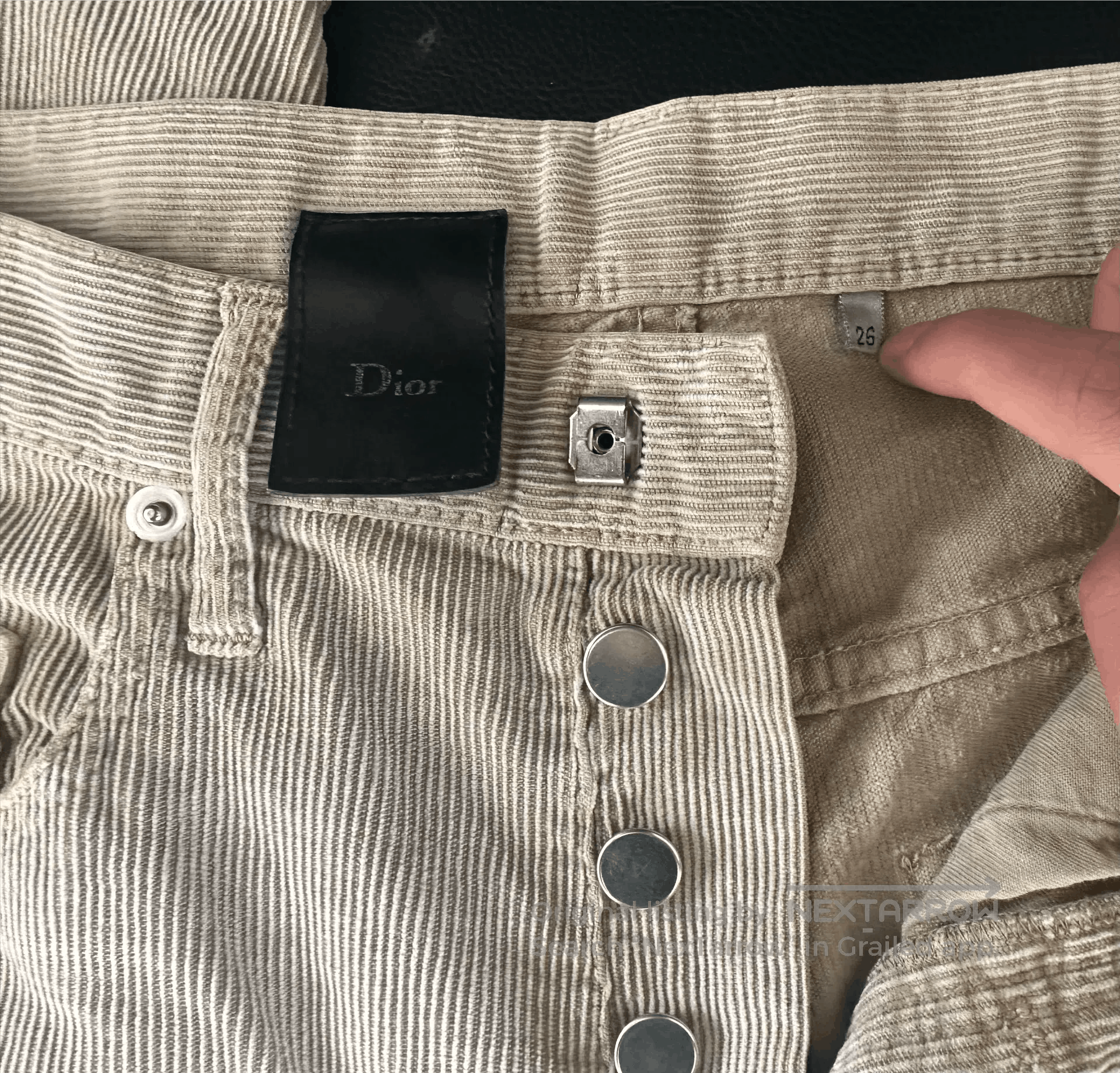Hedi Slimane Dior Homme 04AW Beige Corduroy Pants. Size US 26 / EU 42 - 5 Thumbnail