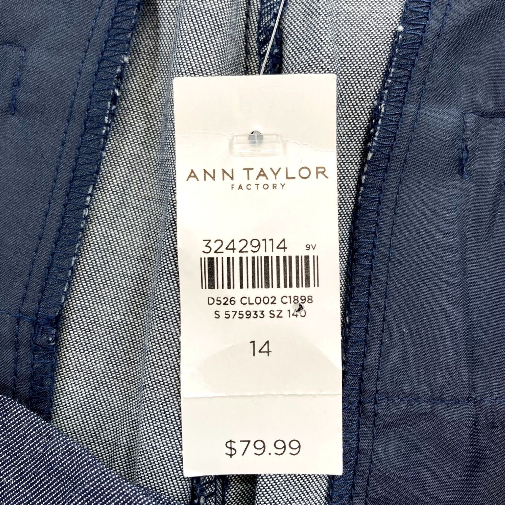 Ann Taylor Ann Taylor Factory Slim Leg crop Pants Women's 14 Dark Blue Stretch Career READ Size 36" / US 14 / IT 50 - 7 Thumbnail