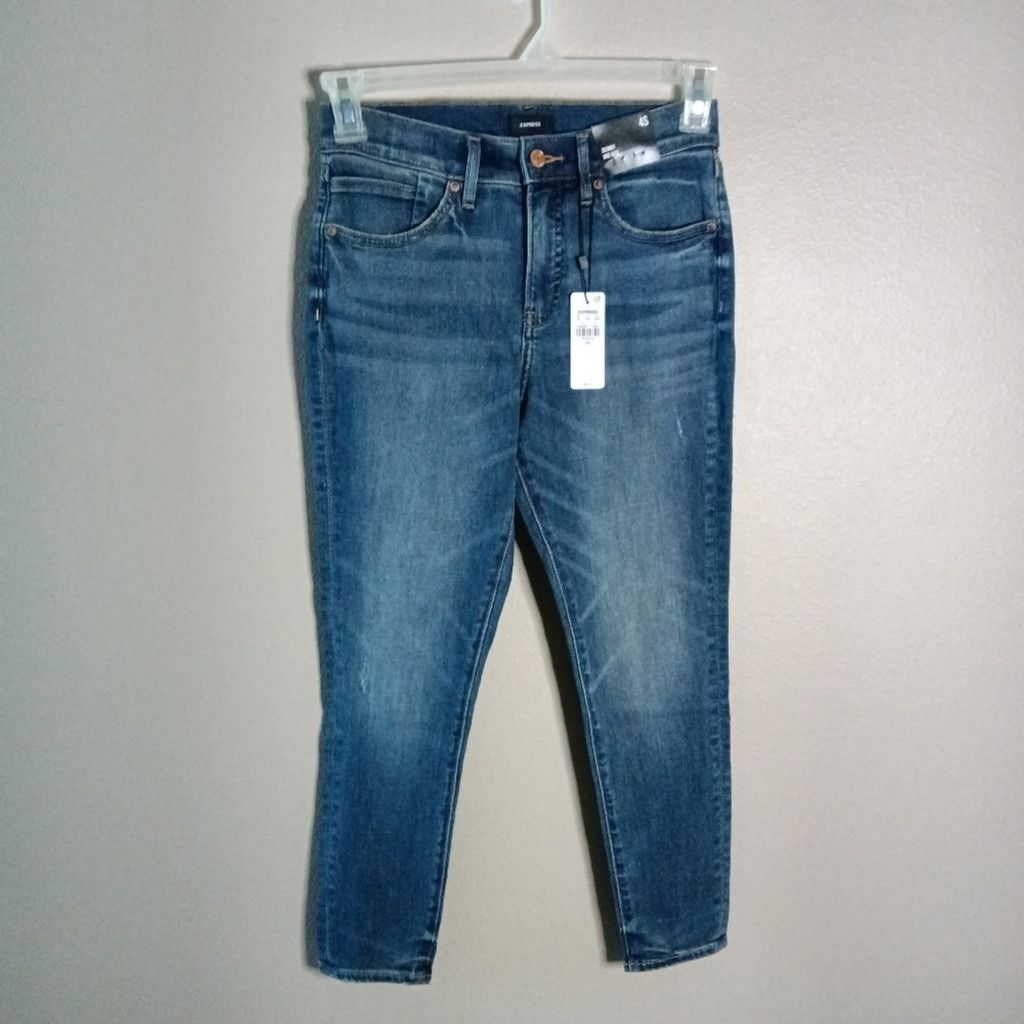 Express Express Mid Rise Skinny Jeans Medium Wash Stretch 4 S NWT Size 27" / US 4 / IT 40 - 2 Thumbnail