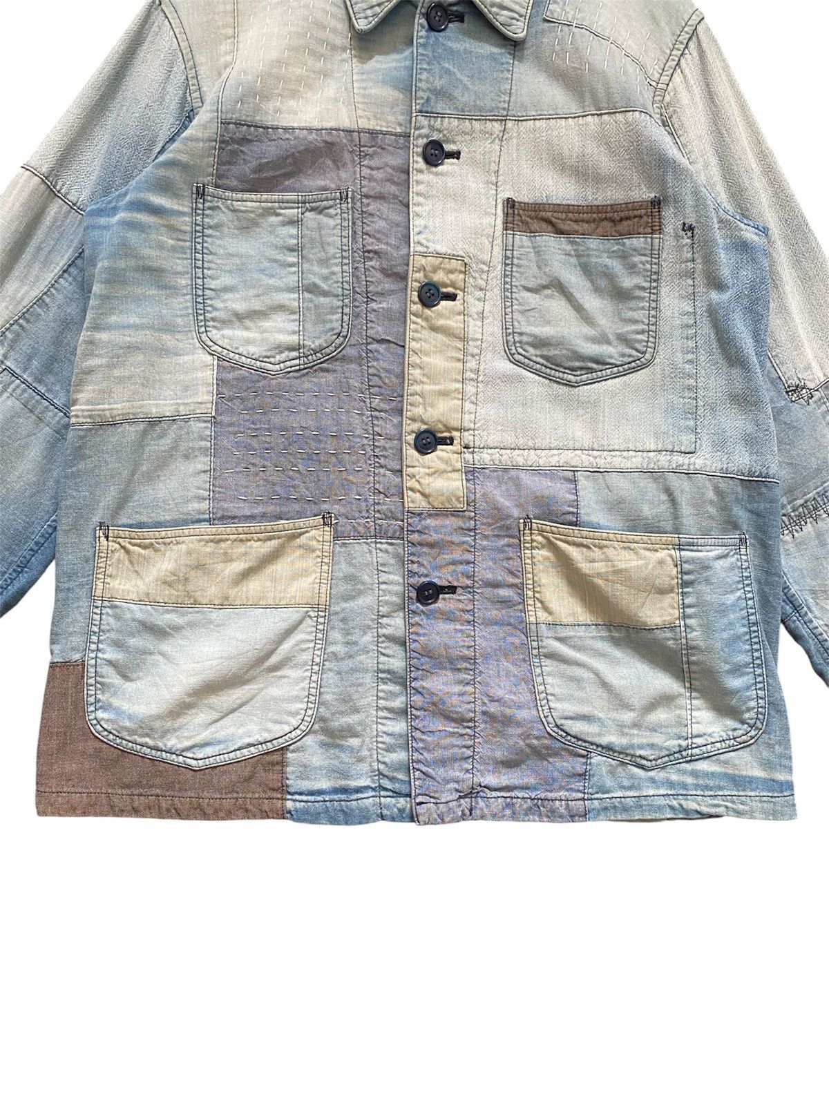 Blue Blue Japan Blue Blue Japan Pure Indigo Sashiko Boro Patchwork Jacket Size US L / EU 52-54 / 3 - 5 Thumbnail