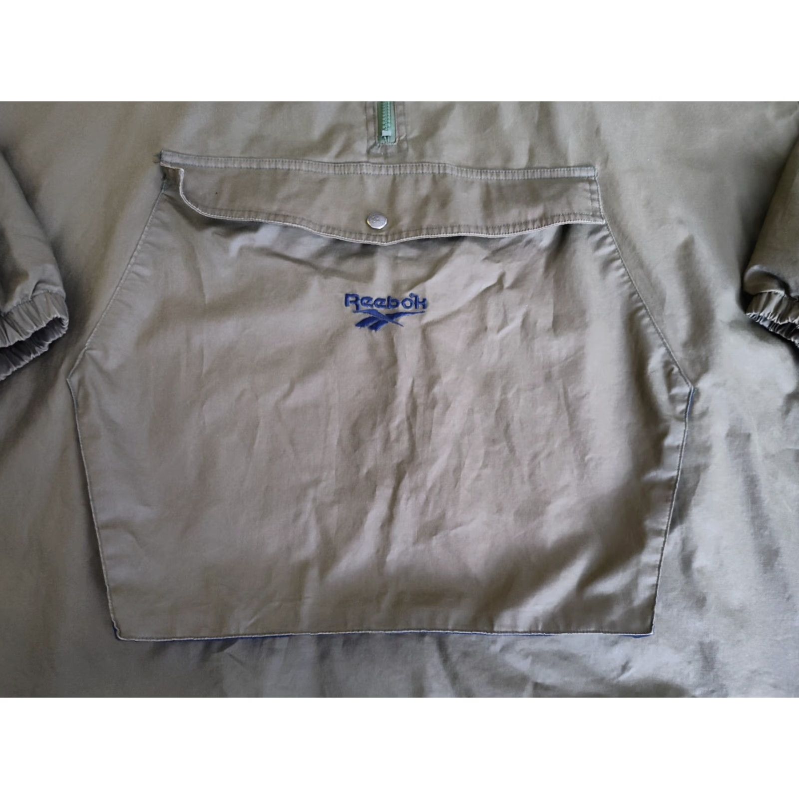 Reebok VINTAGE Reebok Hooded Pullover Jacket XL Green Men's Casual Spring Fall Winter Zip Pockets Logo Size US XL / EU 56 / 4 - 2 Thumbnail