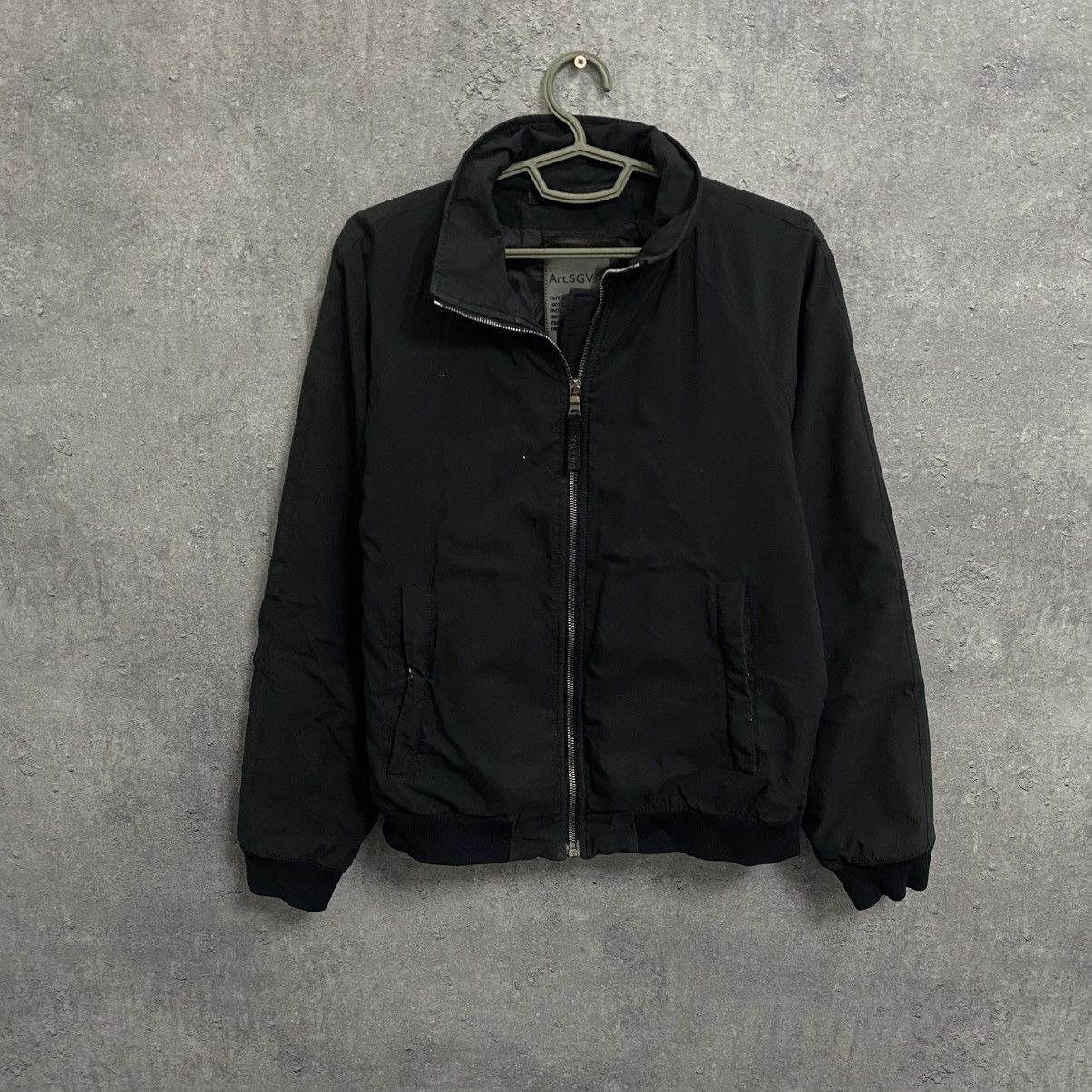 Prada Nylon Red Tab Black Bomber Jacket
