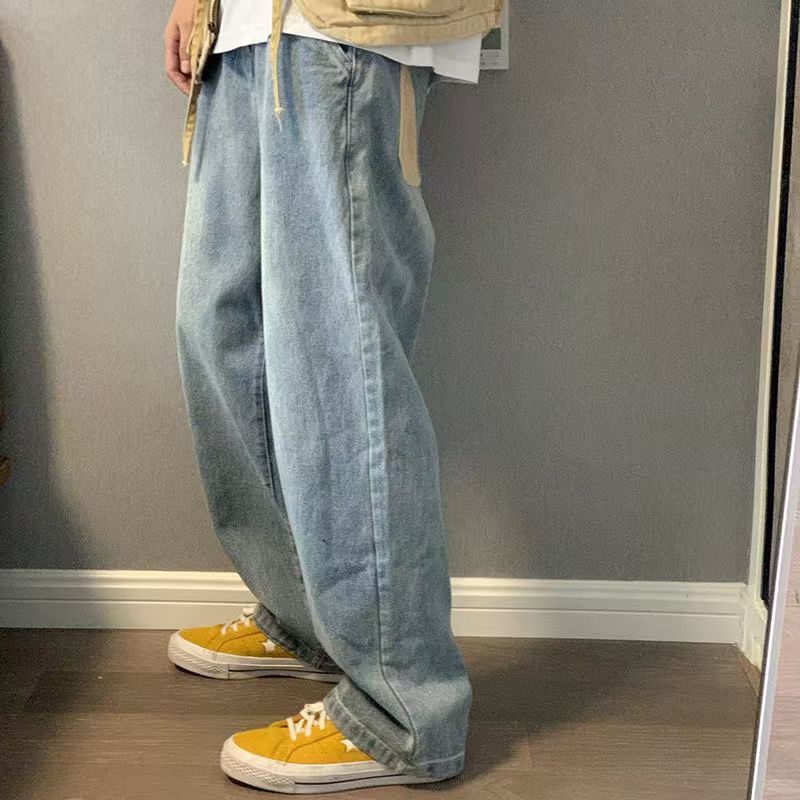 Japanese Brand × Jean Blue washed retro all-match straight loose jeans Size US 32 / EU 48 - 2 Thumbnail